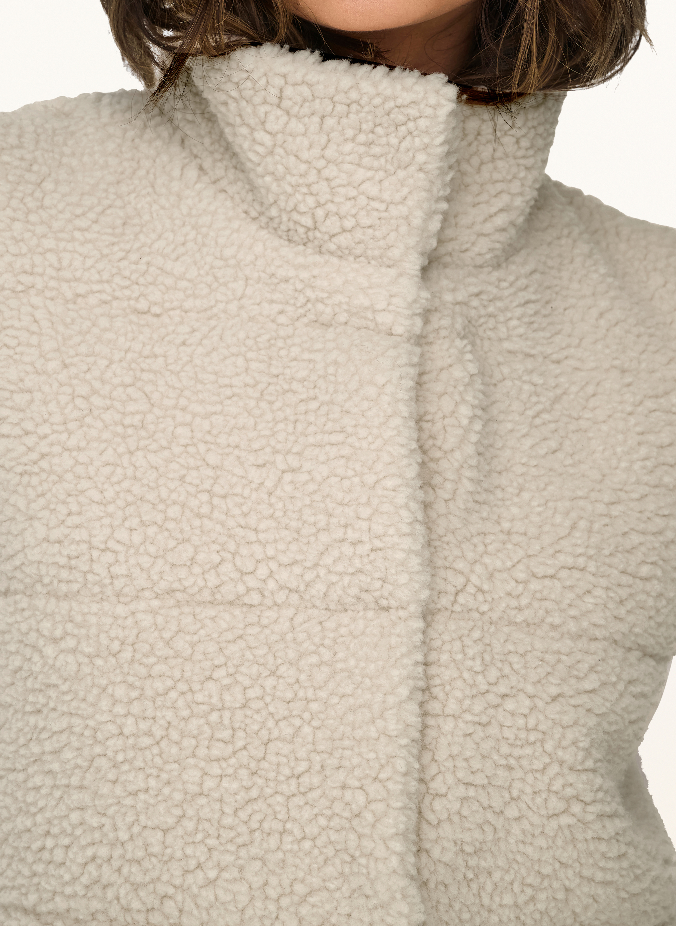 Thumbnail - Only Steppweste Aus Teddyfell beige