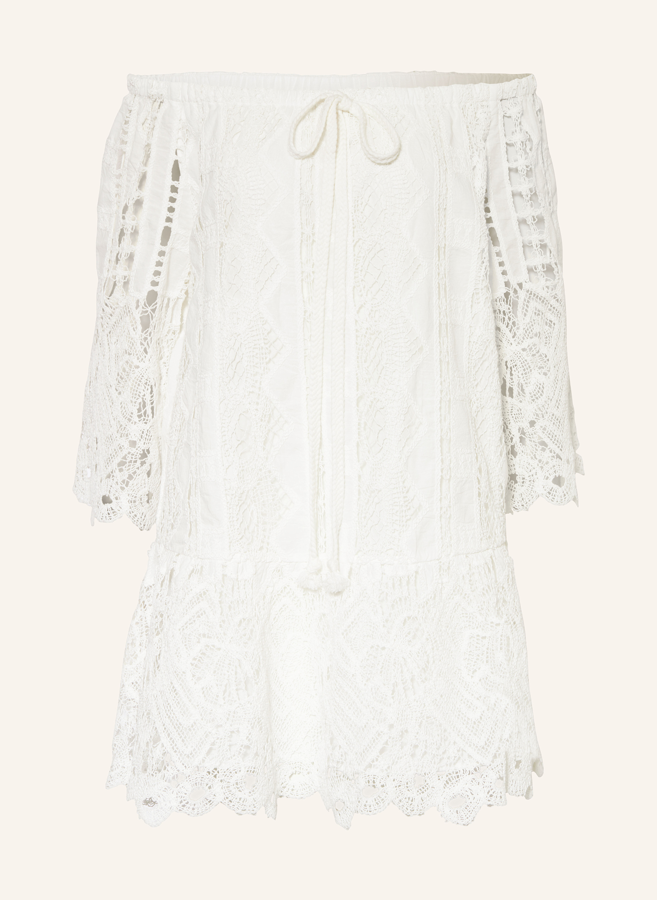 shoulder bball dress in white - PINKO EVERGREEN lace off