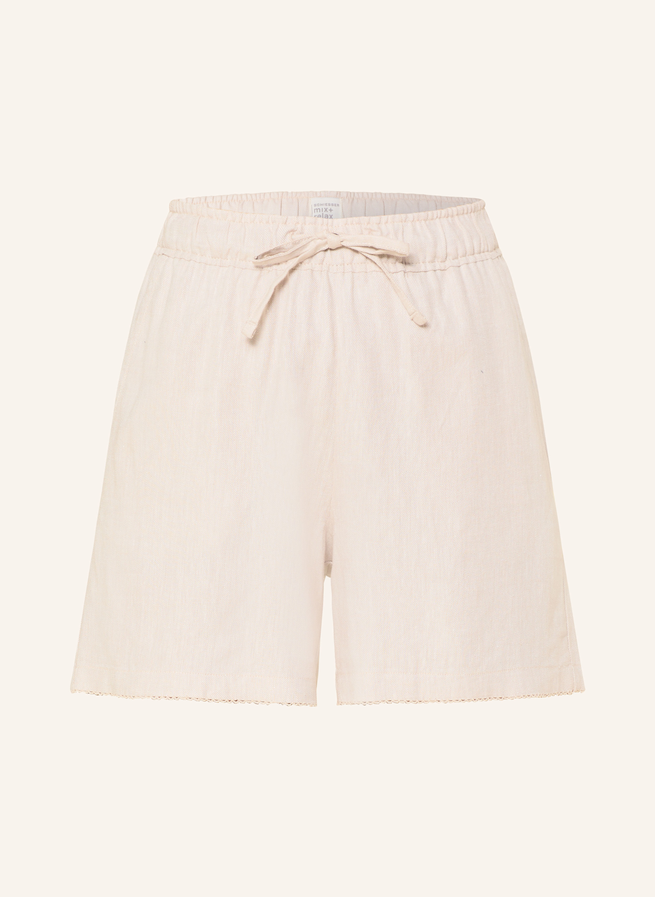 Schiesser Lounge-Shorts Mix+Relax Mit Leinen beige
