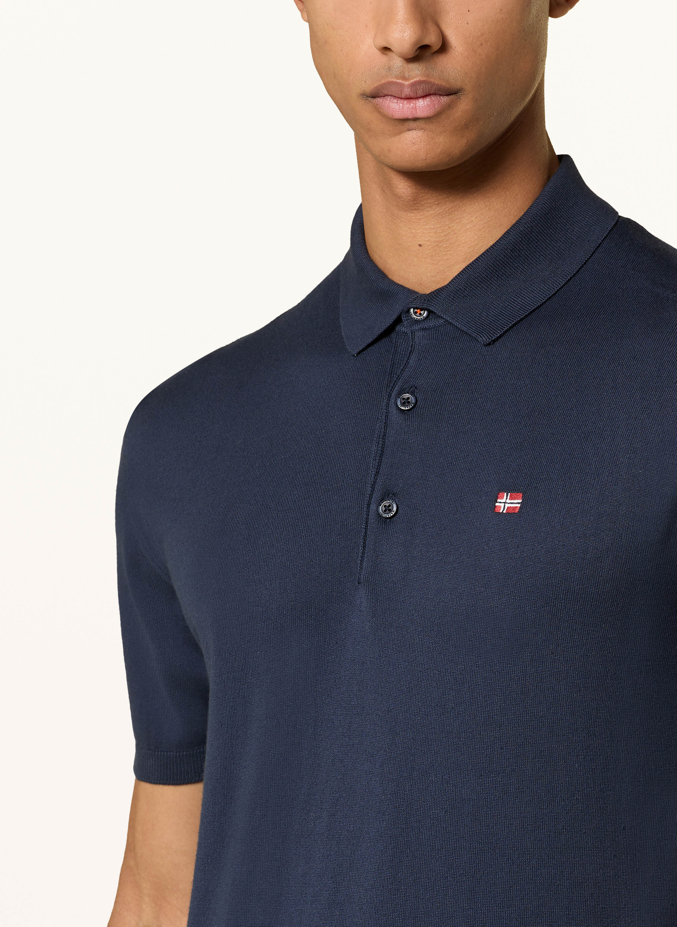 Thumbnail - Napapijri Strick-Poloshirt Nelli Regular Fit blau