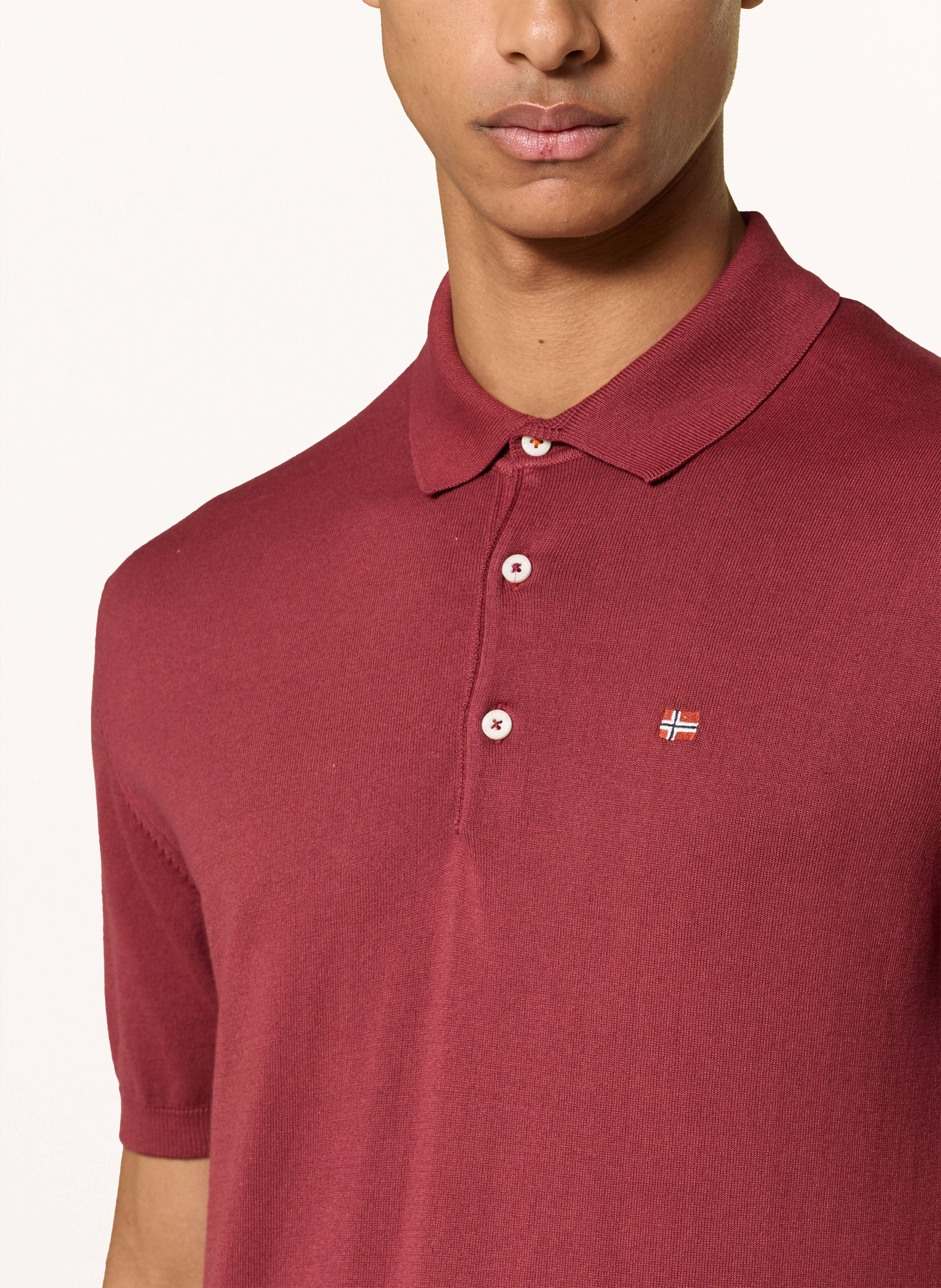 Thumbnail - Napapijri Strick-Poloshirt Nelli Regular Fit rot