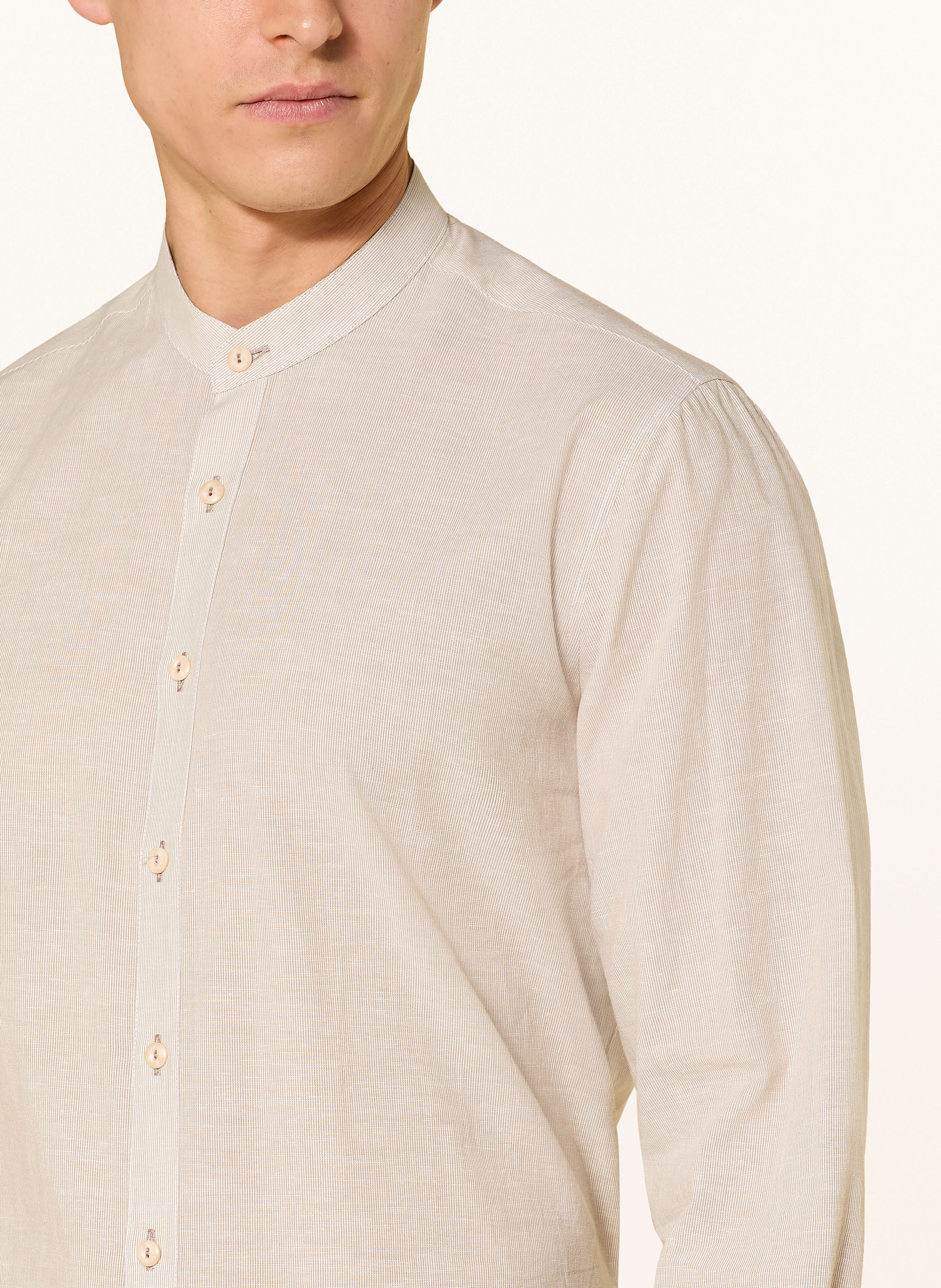 Thumbnail - Johann & Johanna Trachtenhemd Tailored Fit Mit Stehkragen beige