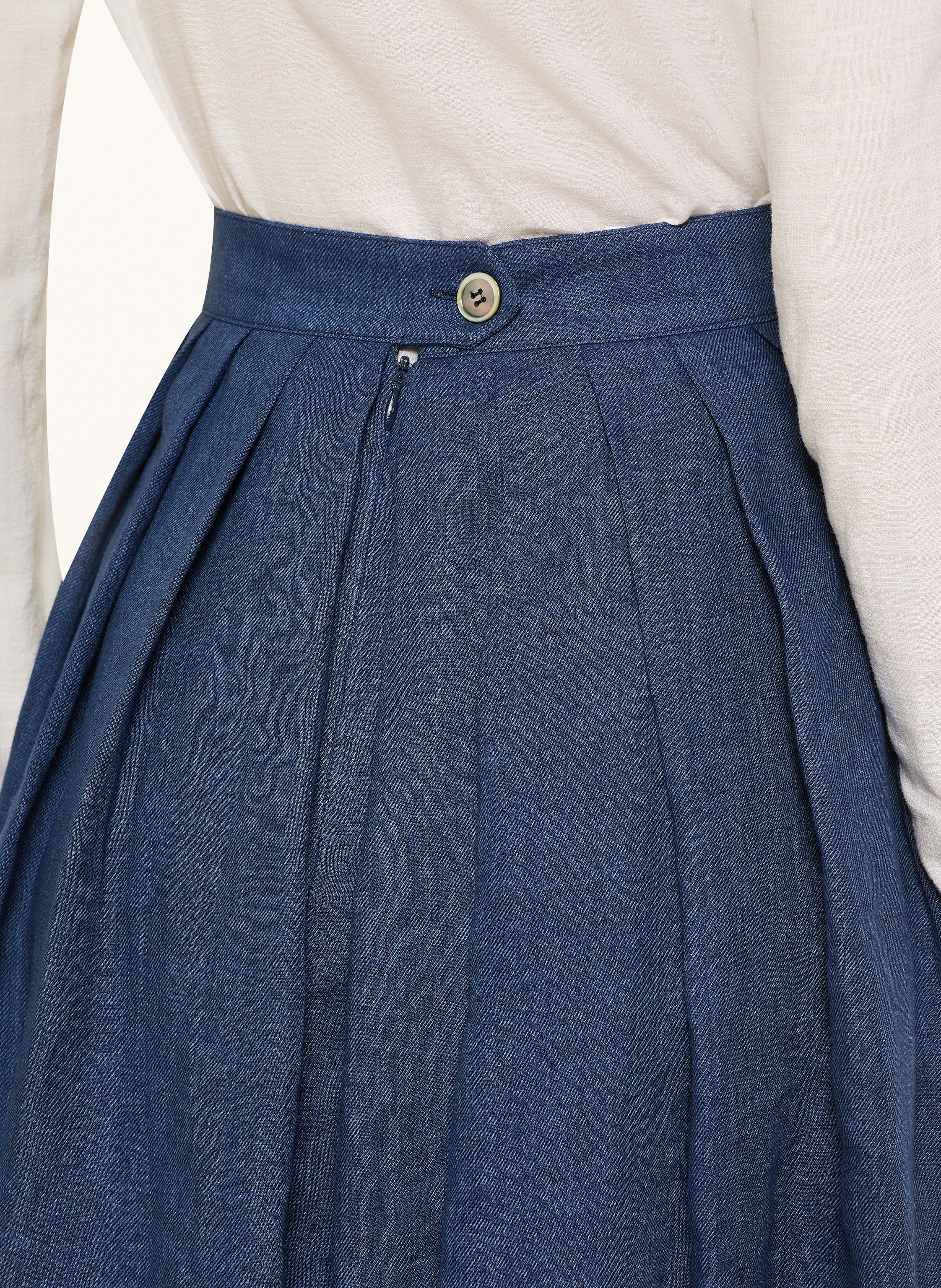 Thumbnail - Grasegger Trachtenrock Ida Aus Leinen blau