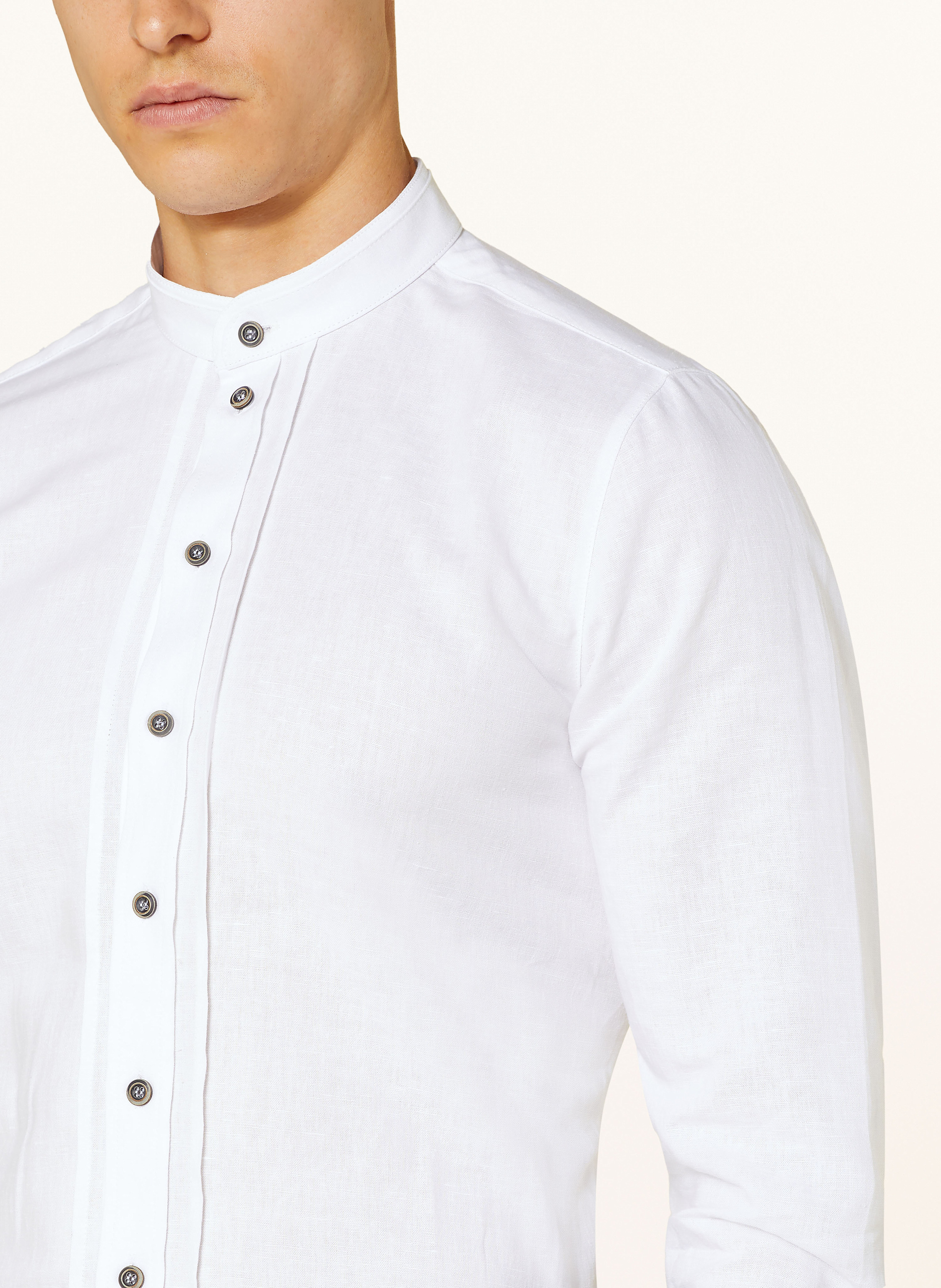 Thumbnail - Grasegger Trachtenhemd Kissing Sk Mit Stehkragen Extra Slim Fit weiss