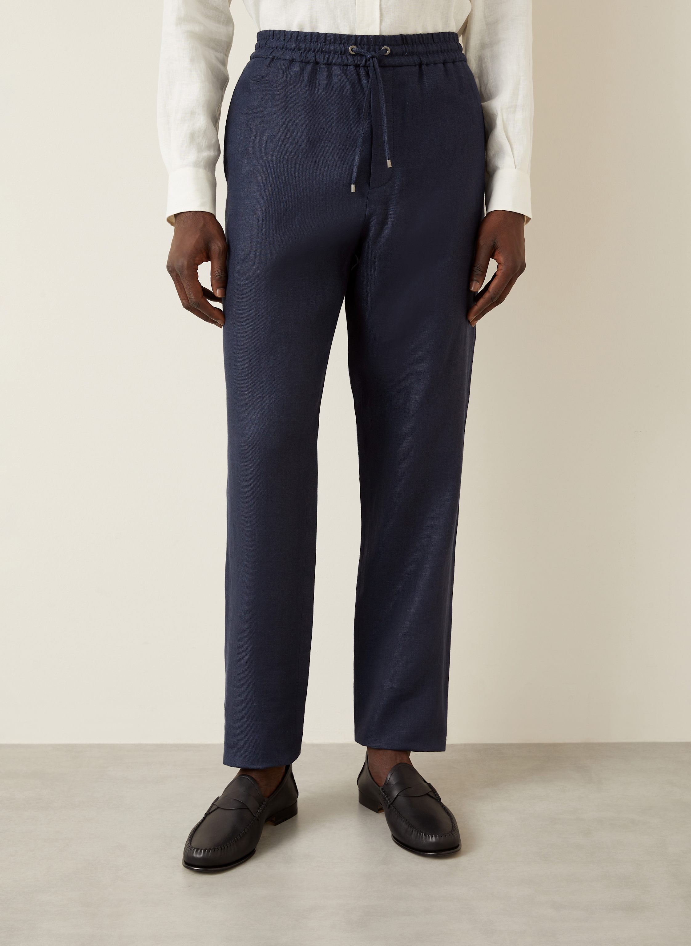 Thumbnail - Agnona Leinenhose Regular Fit blau