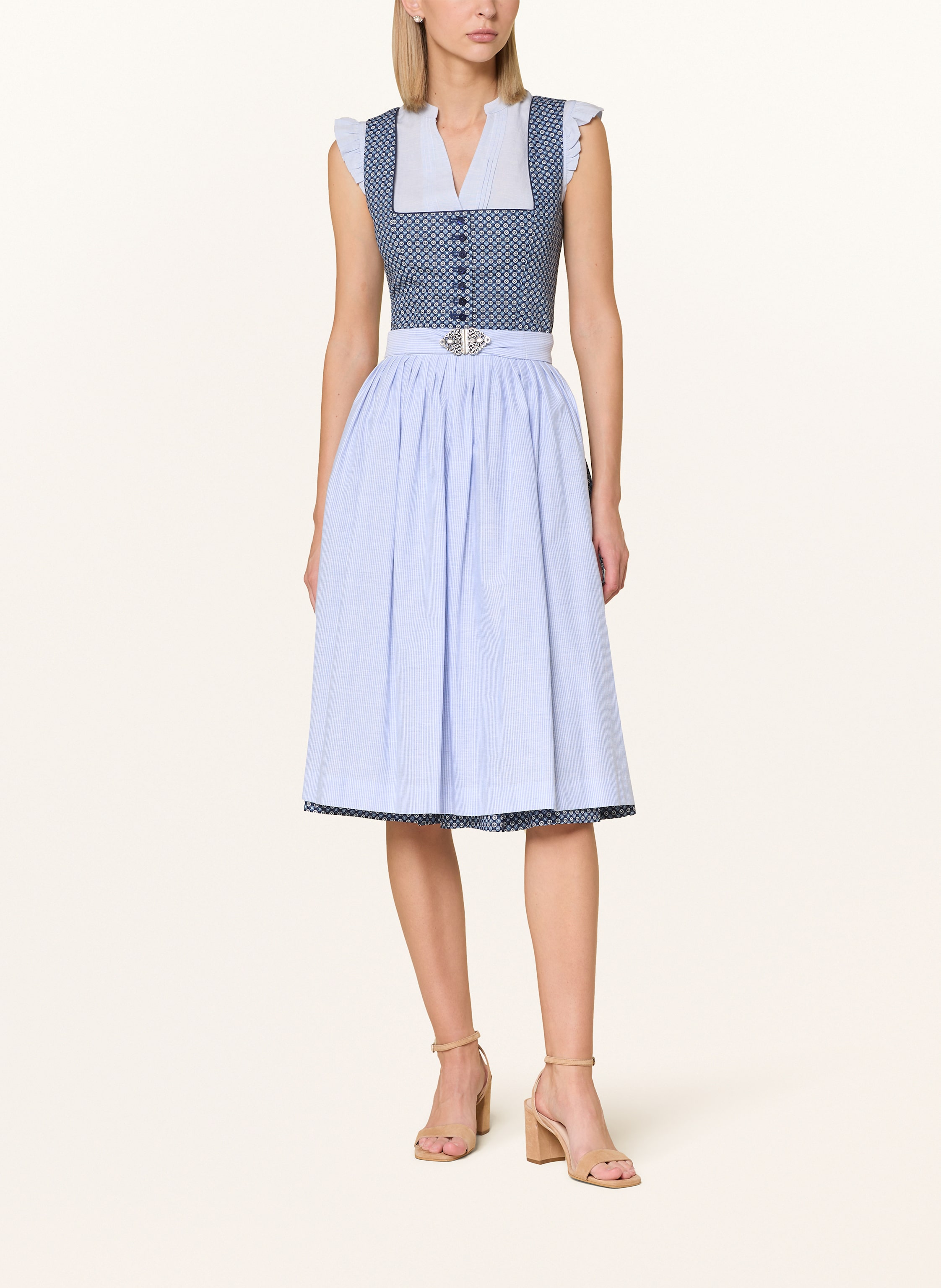 Thumbnail - Hammerschmid Dirndlbluse Anni Mit Rüschen blau