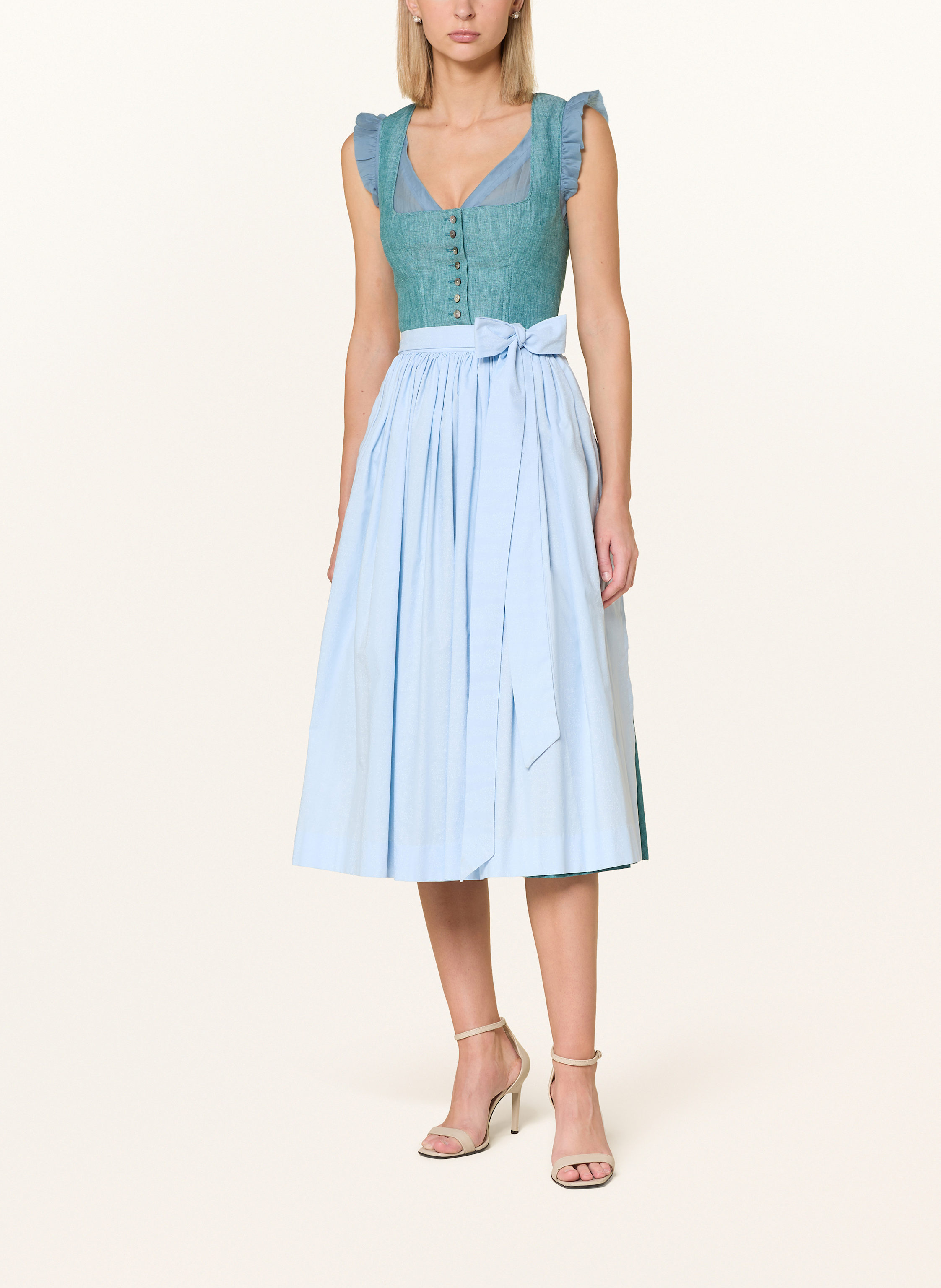 Thumbnail - Hammerschmid Dirndlbluse Eveline Mit Rüschen blau