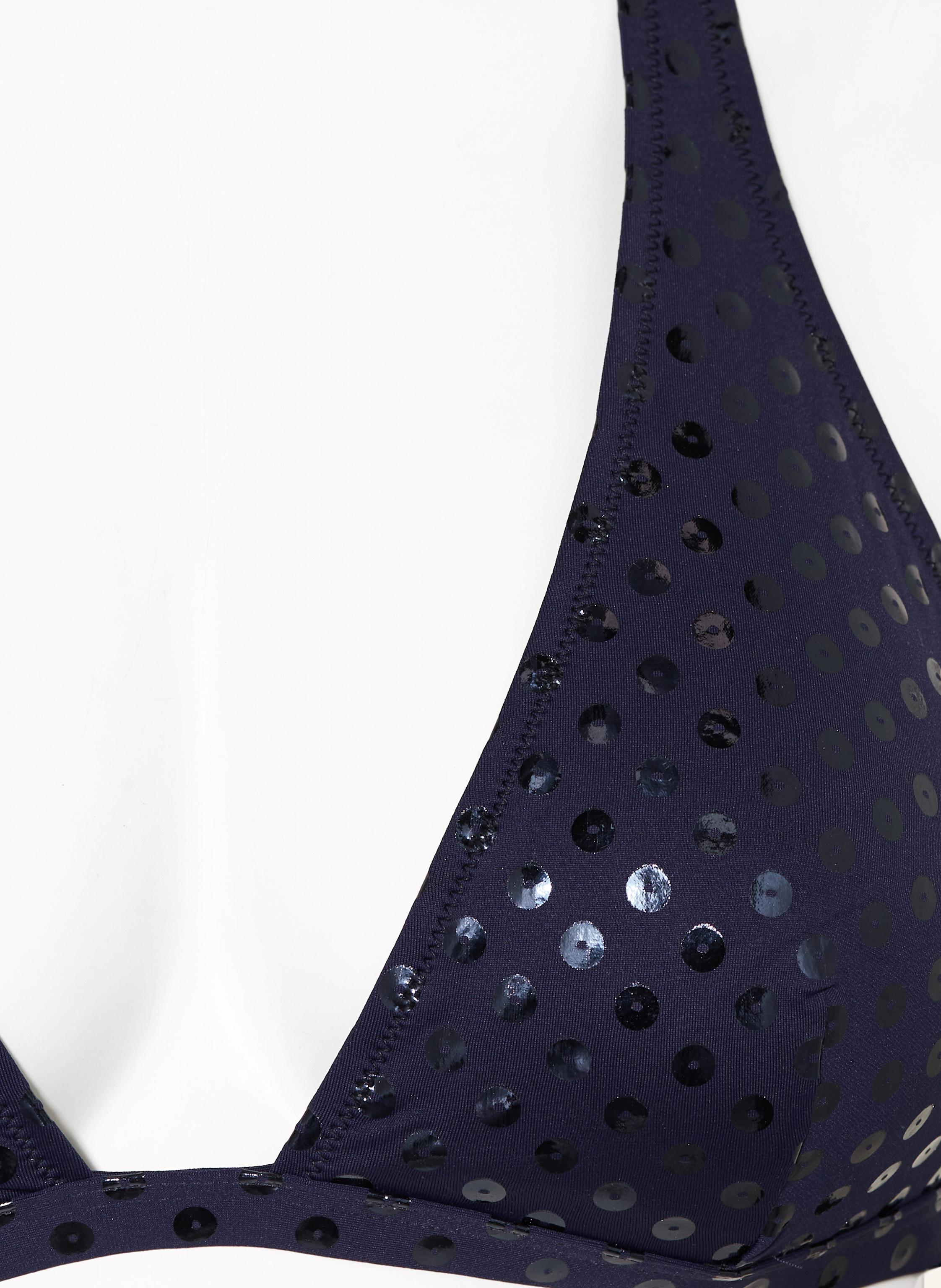 Thumbnail - Vilebrequin Neckholder-Bikini-Top Relief Sparkling Fleche blau