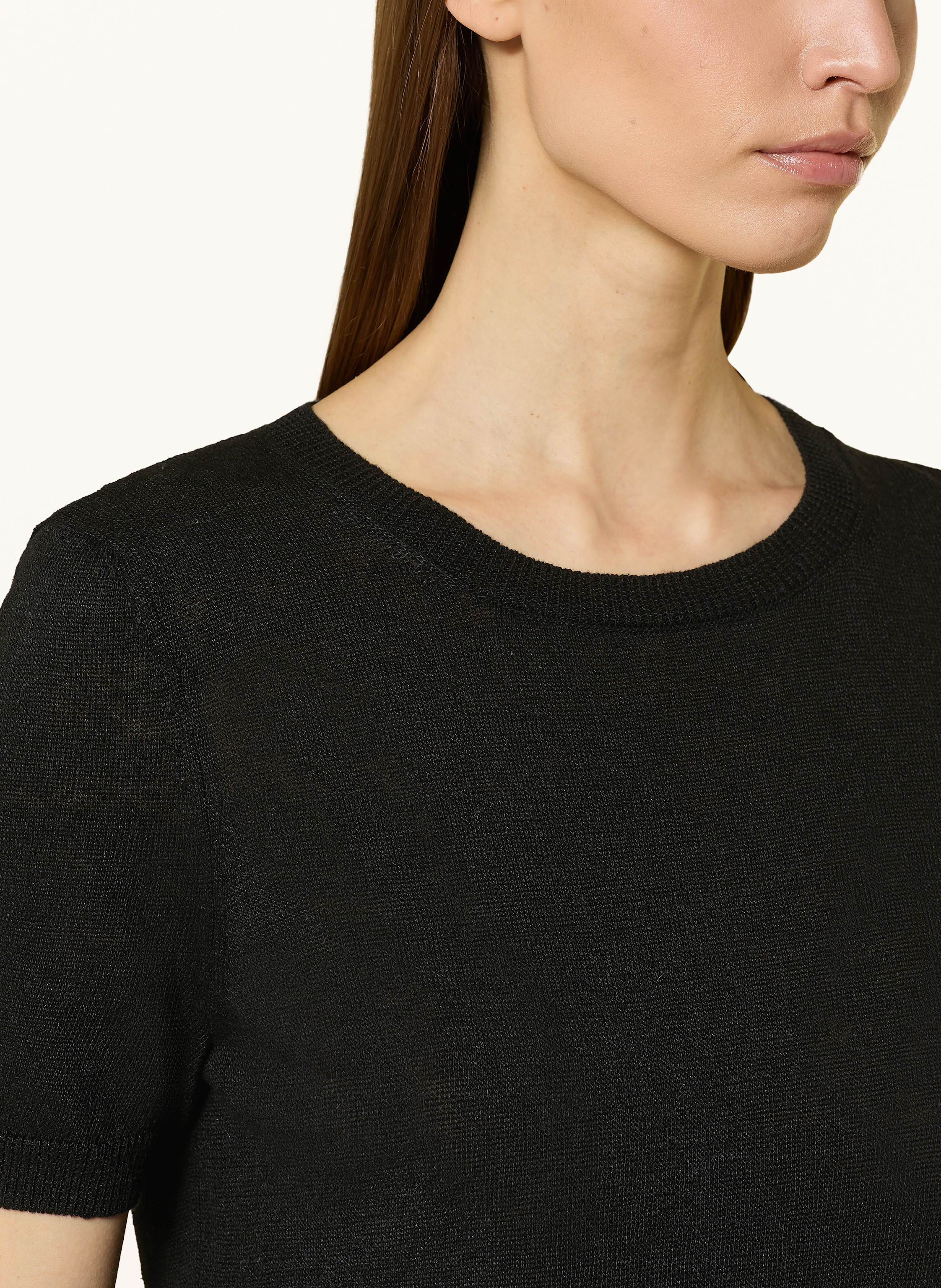 Thumbnail - Weekend Max Mara Strickshirt Pancone Aus Leinen schwarz