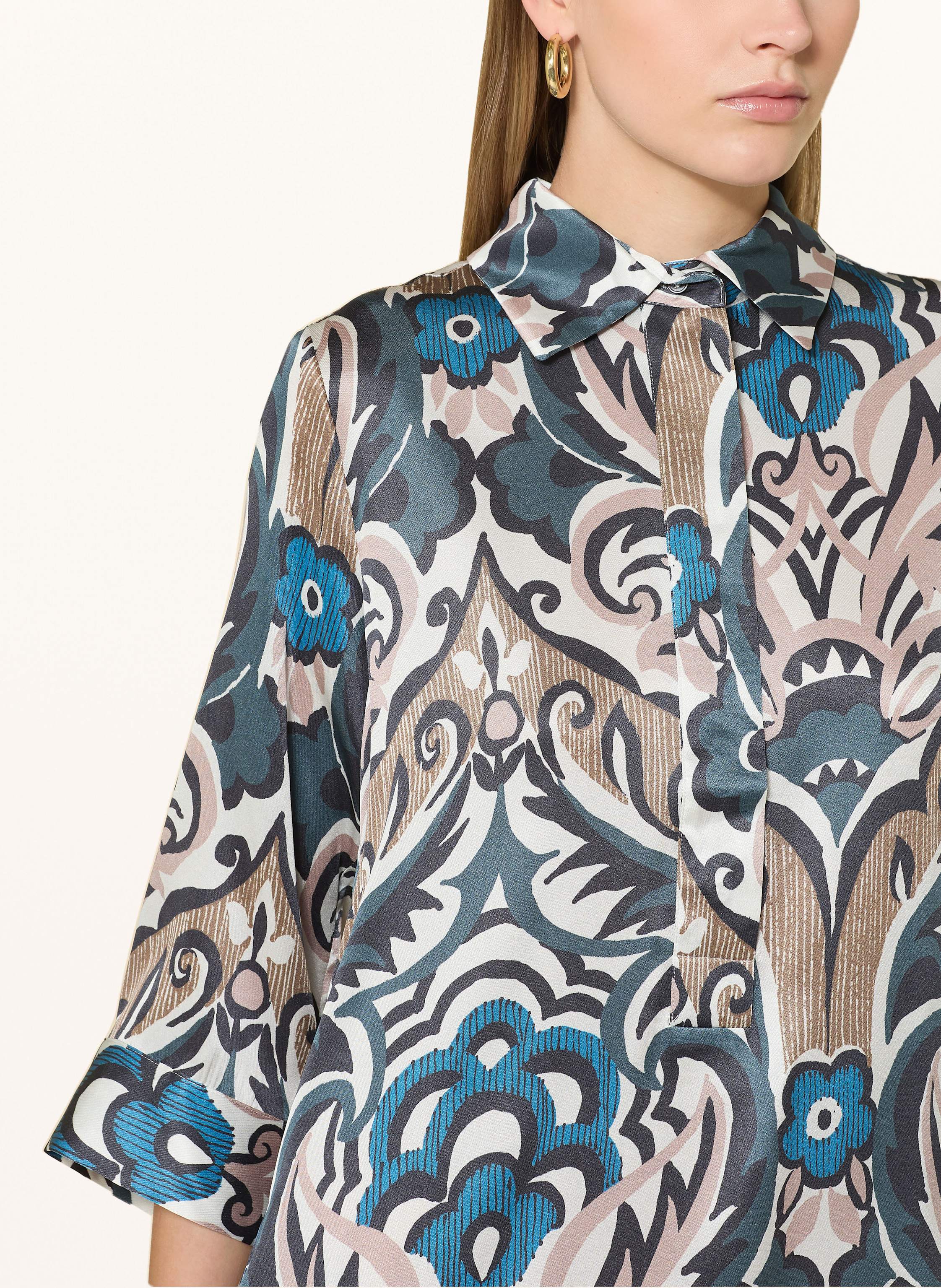 Thumbnail - Dea Kudibal Hemdblusenkleid Hermine Aus Seide Mit 3/4-Arm blau