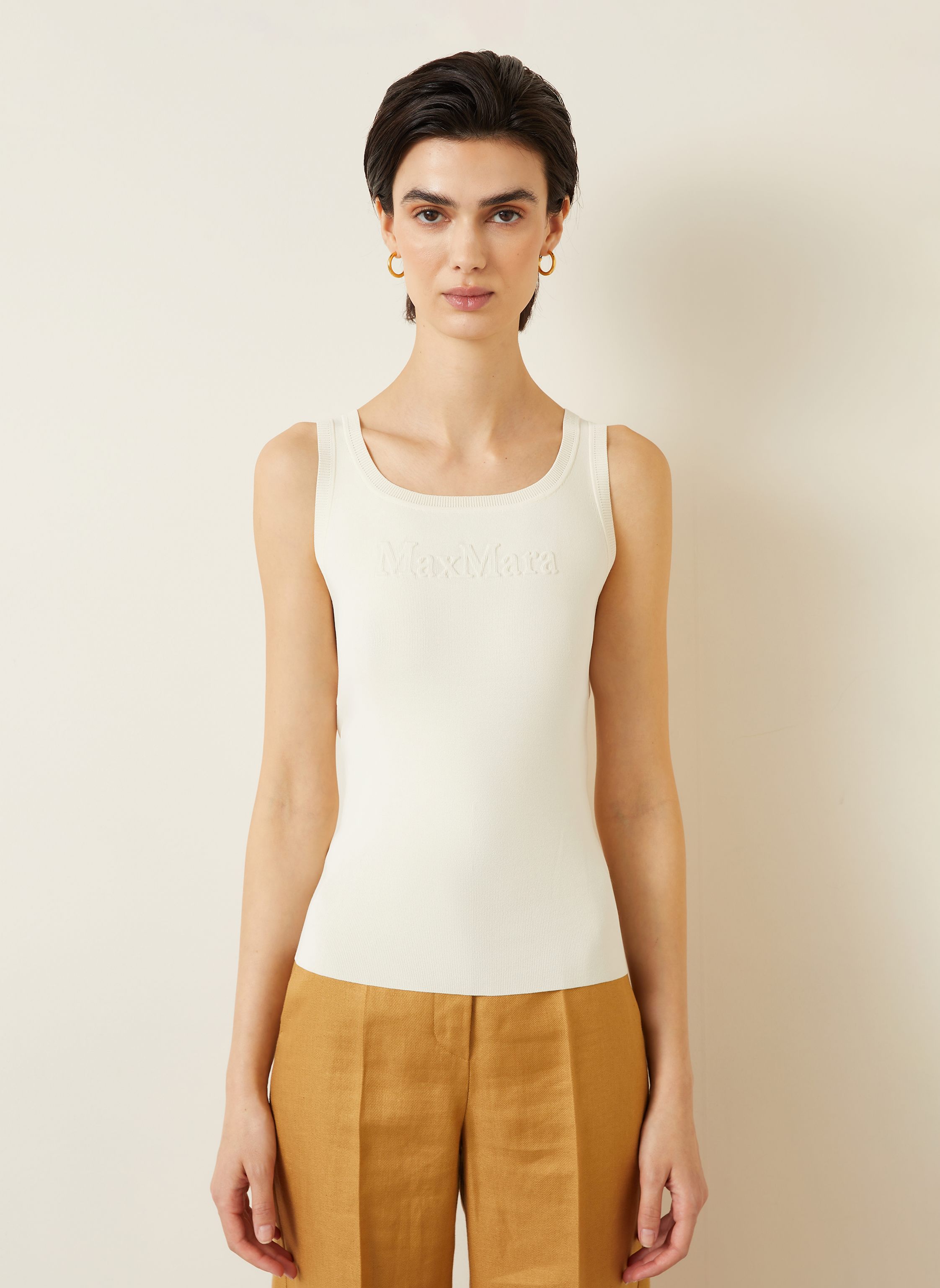 Thumbnail - Max Mara Stricktop Pentola weiss