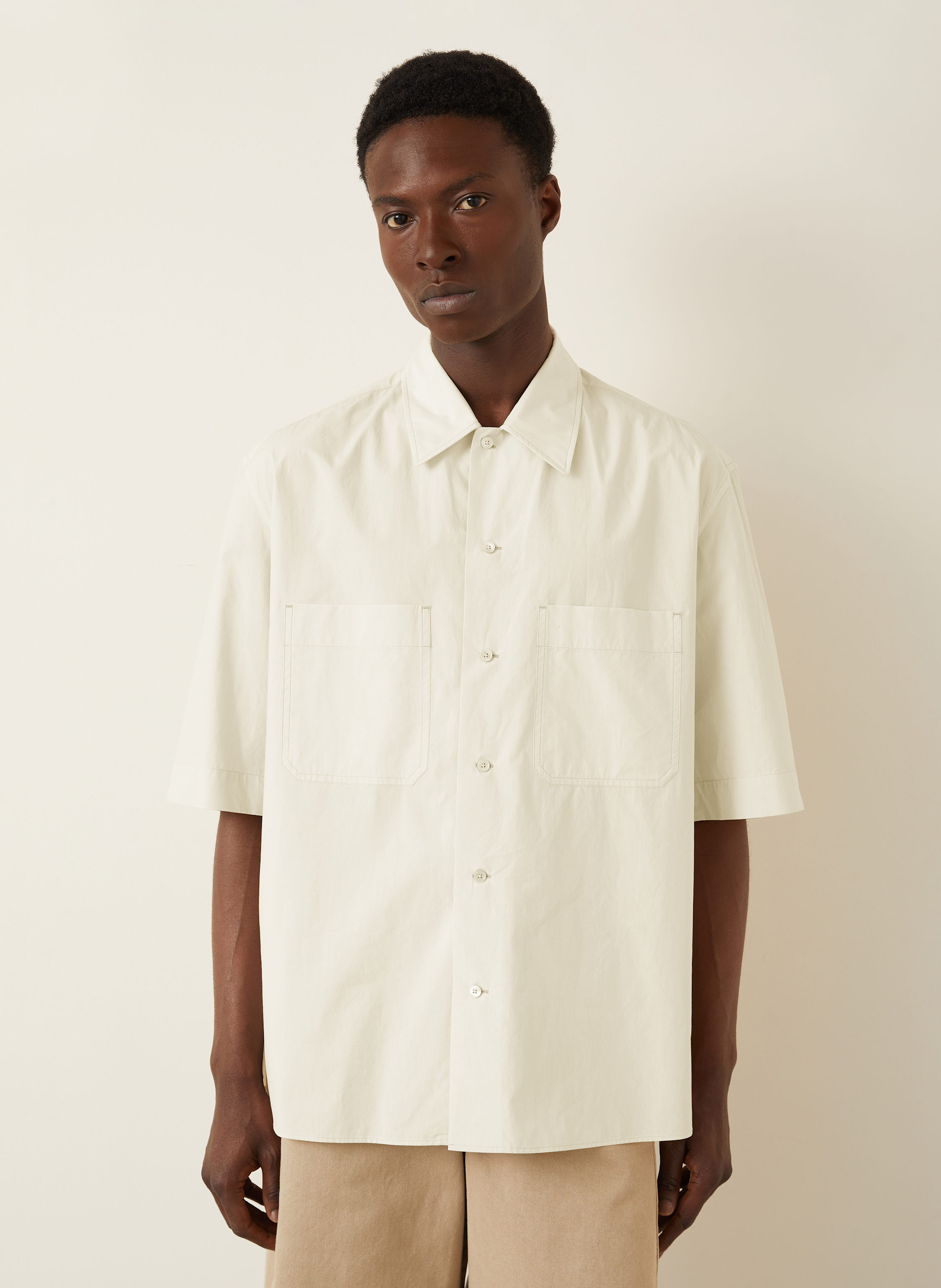 Thumbnail - Lemaire Kurzarm-Hemd Comfort Fit beige