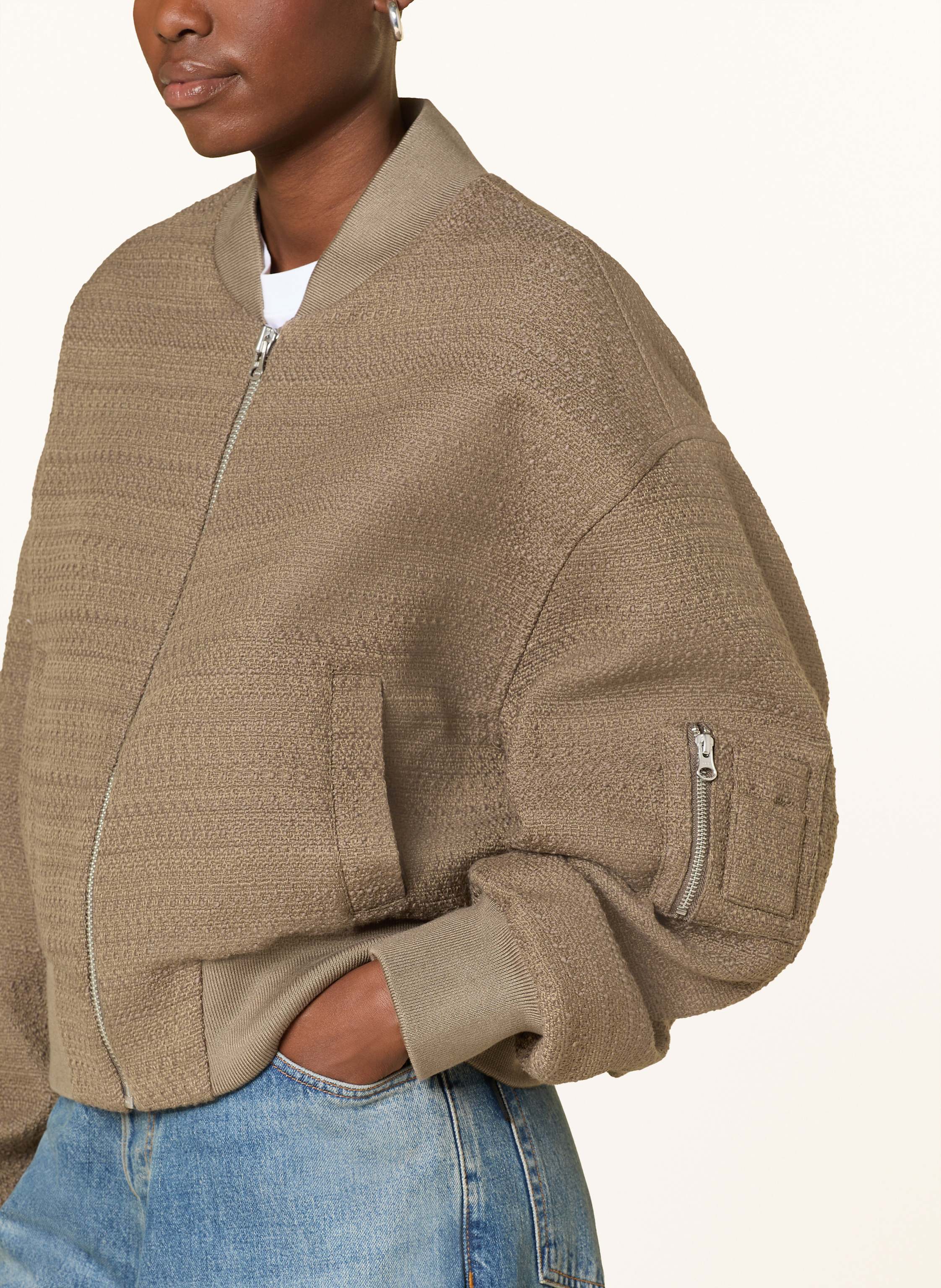 Thumbnail - Meotine Tweed-Blouson Kian gruen