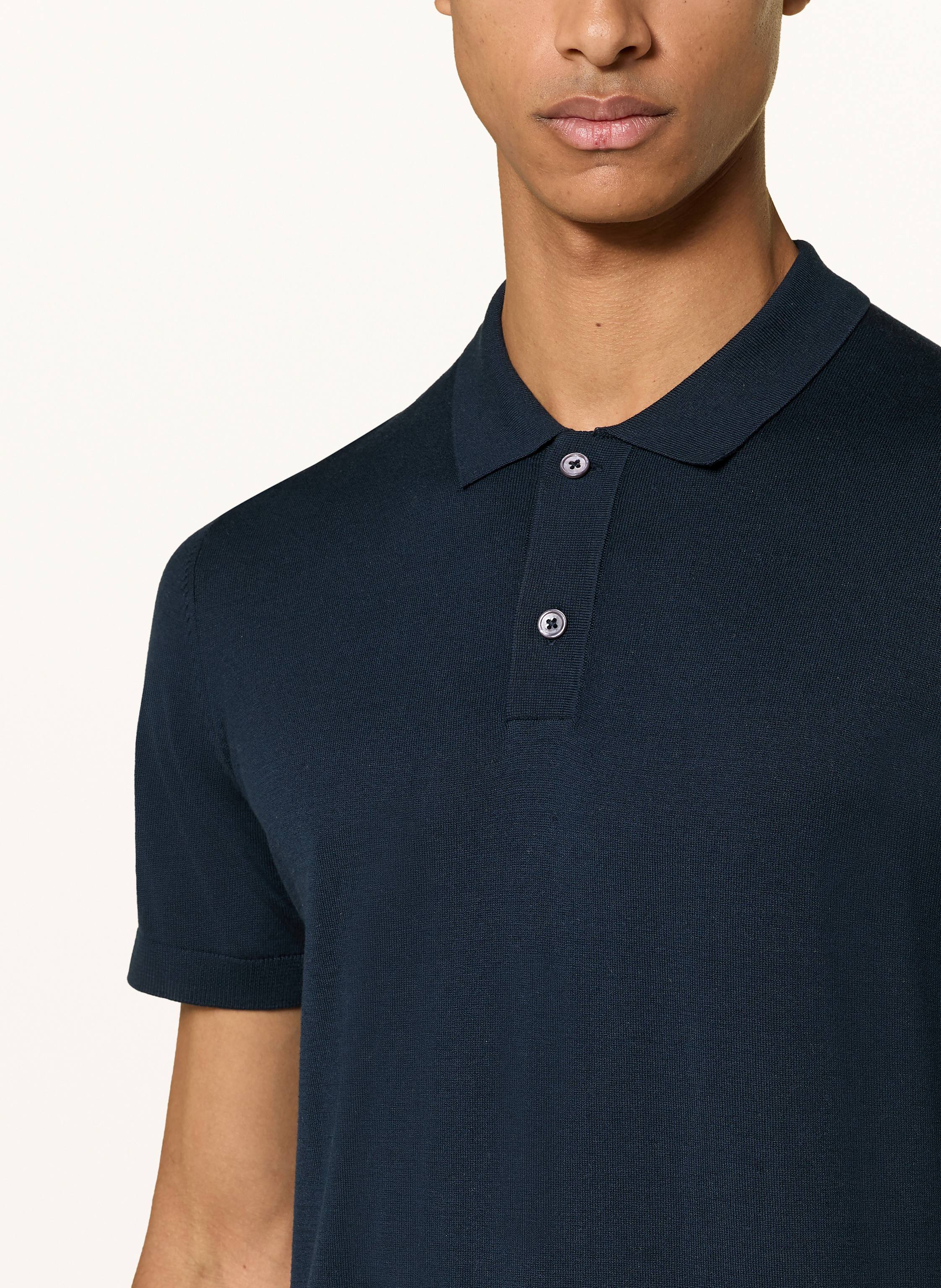 Thumbnail - Nowadays Strick-Poloshirt Mit Seide blau