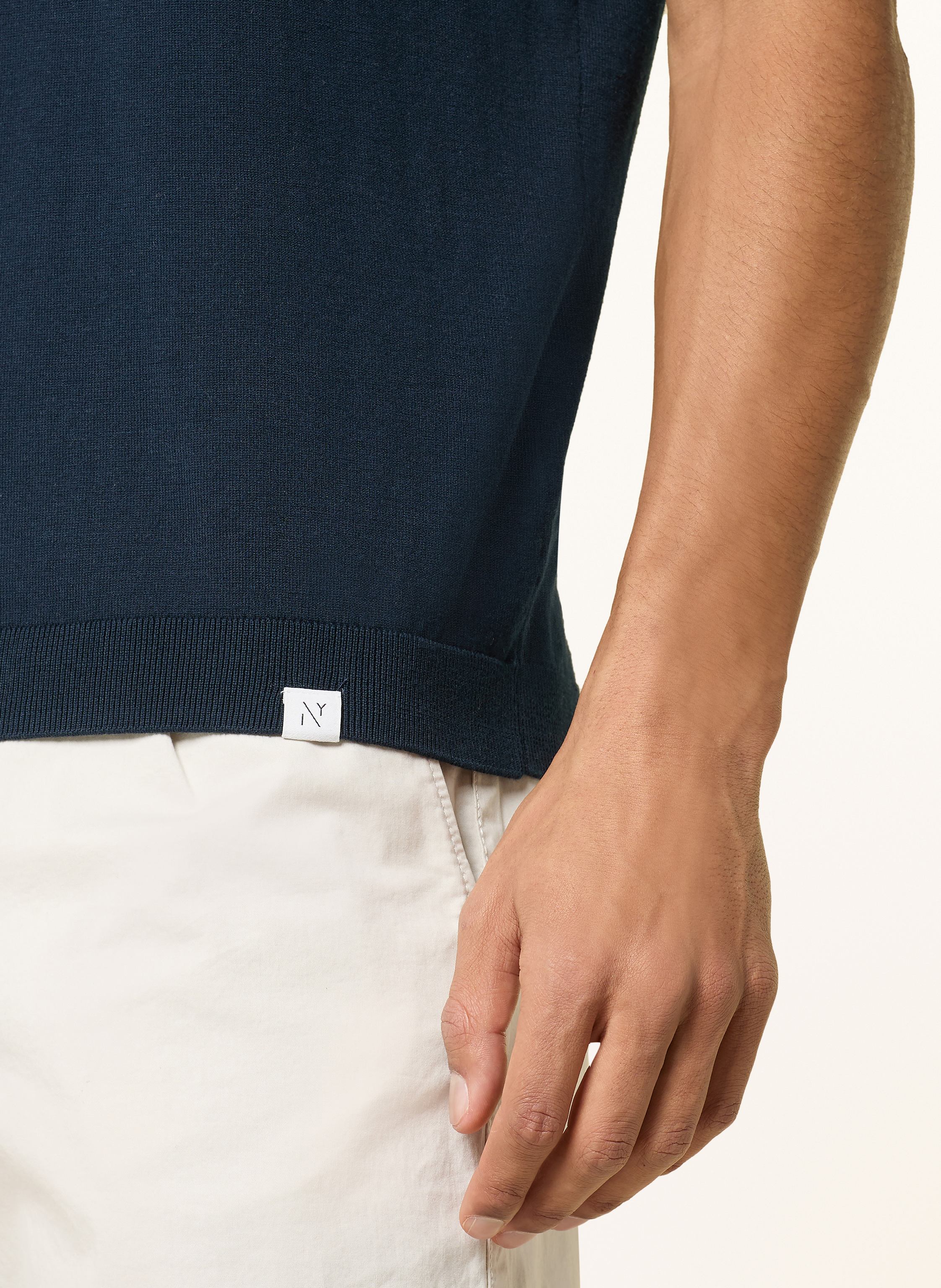 Thumbnail - Nowadays Strick-Poloshirt Mit Seide blau