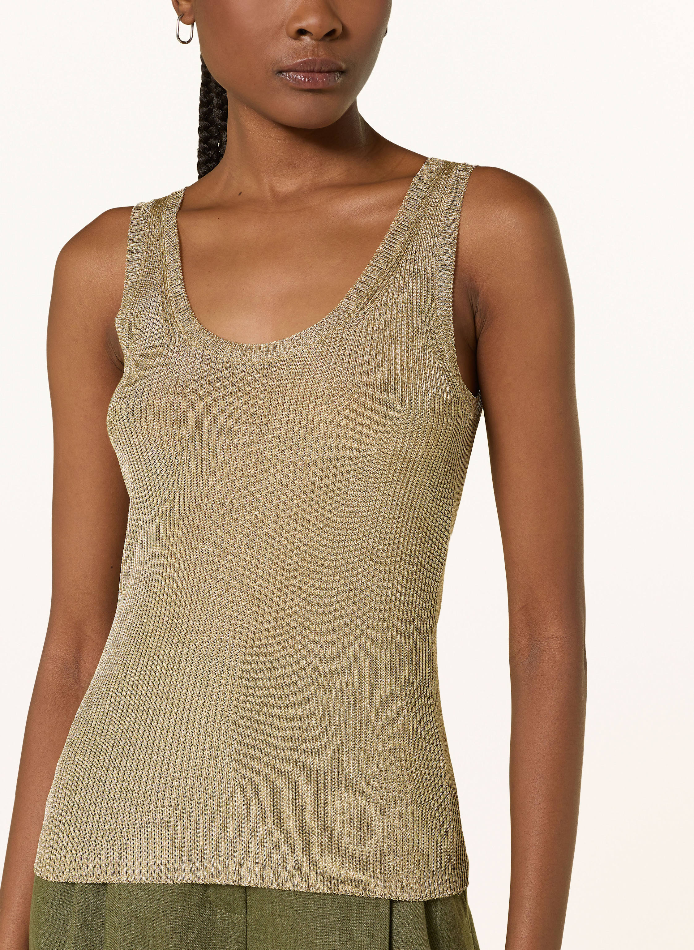 Thumbnail - Max Mara Studio Stricktop Hardy Mit Glitzergarn gold