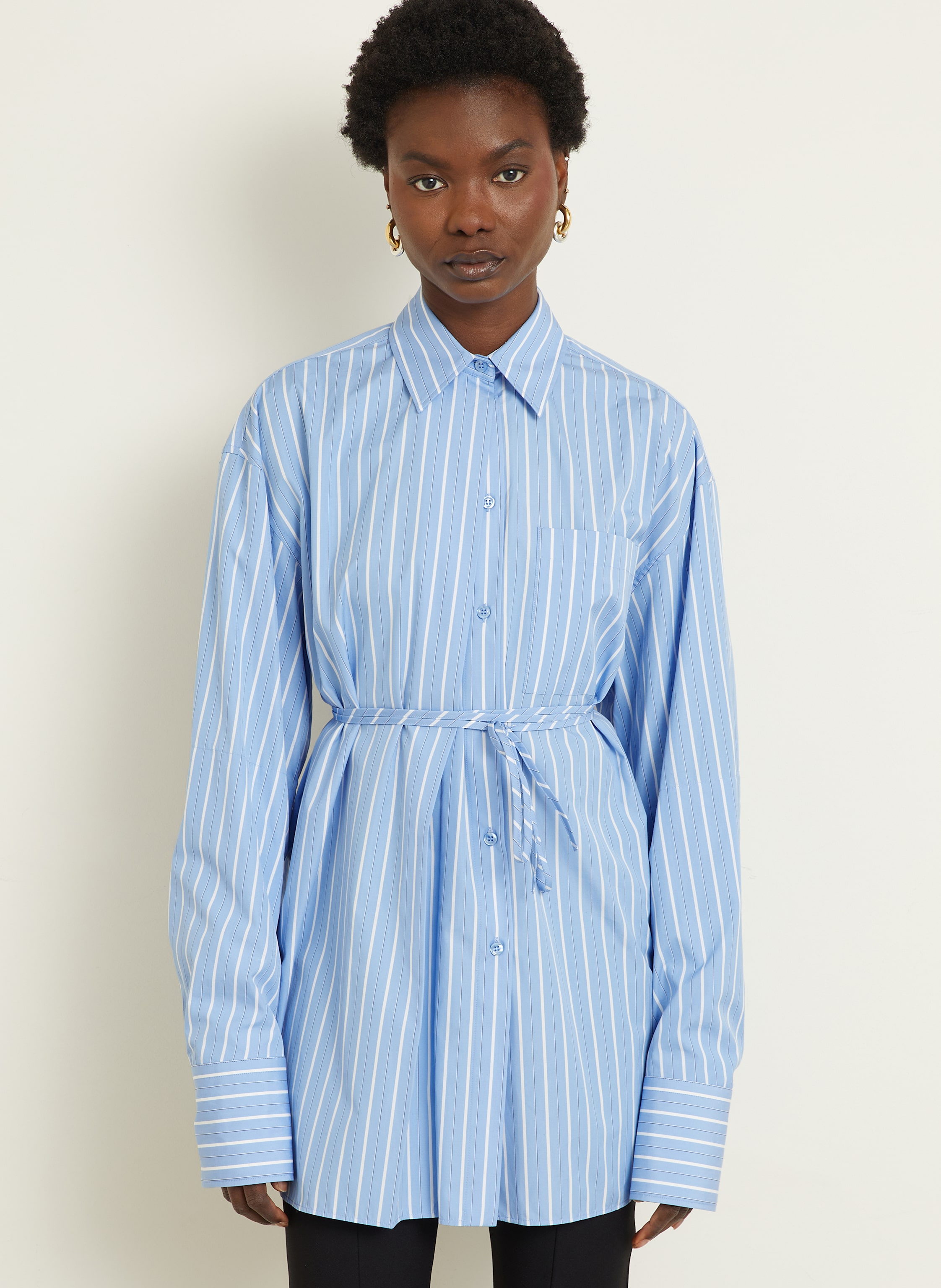 Thumbnail - Sportmax Hemdbluse Firma blau