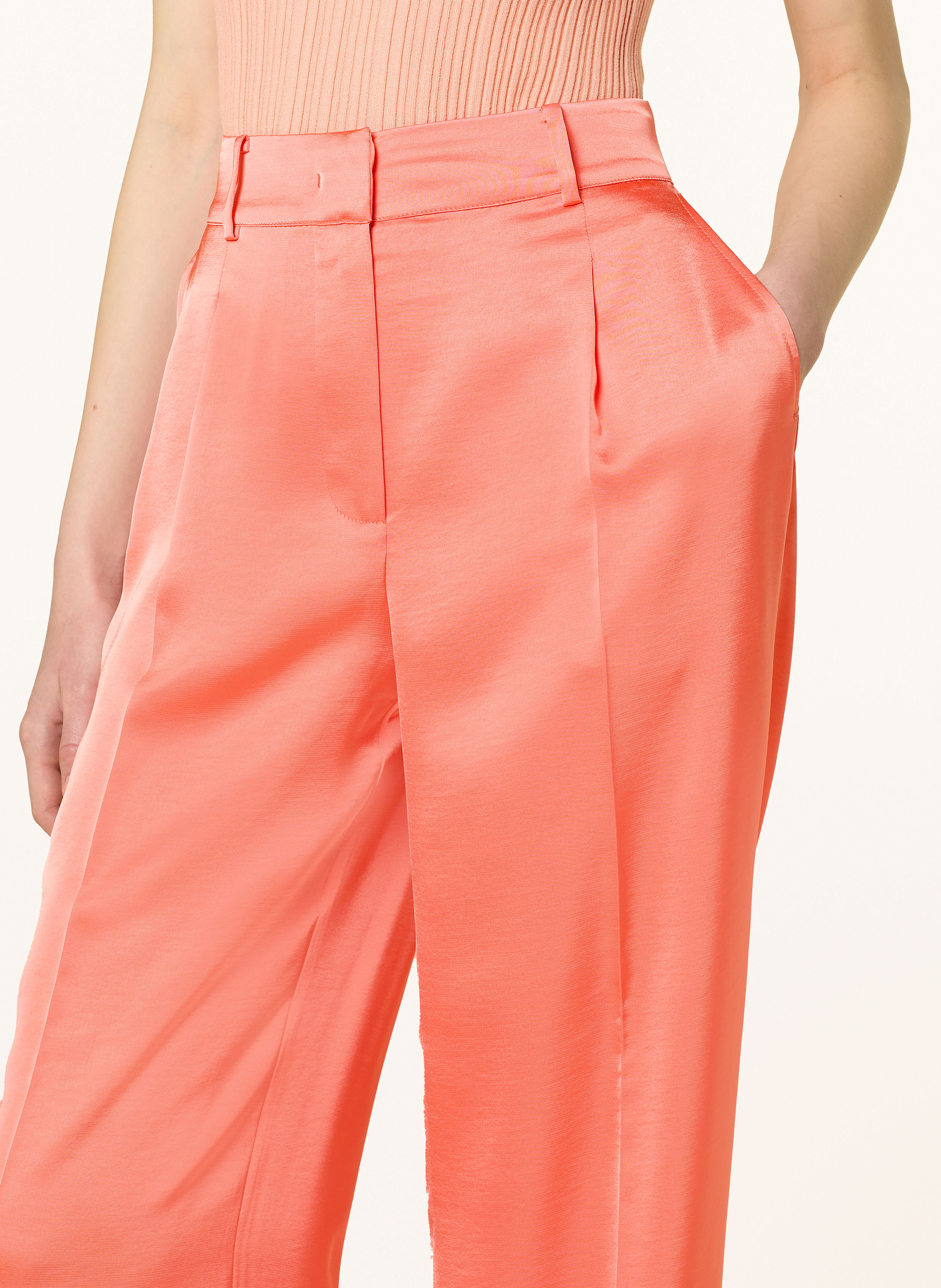 Thumbnail - dante6 Marlenehose Jules Aus Satin orange