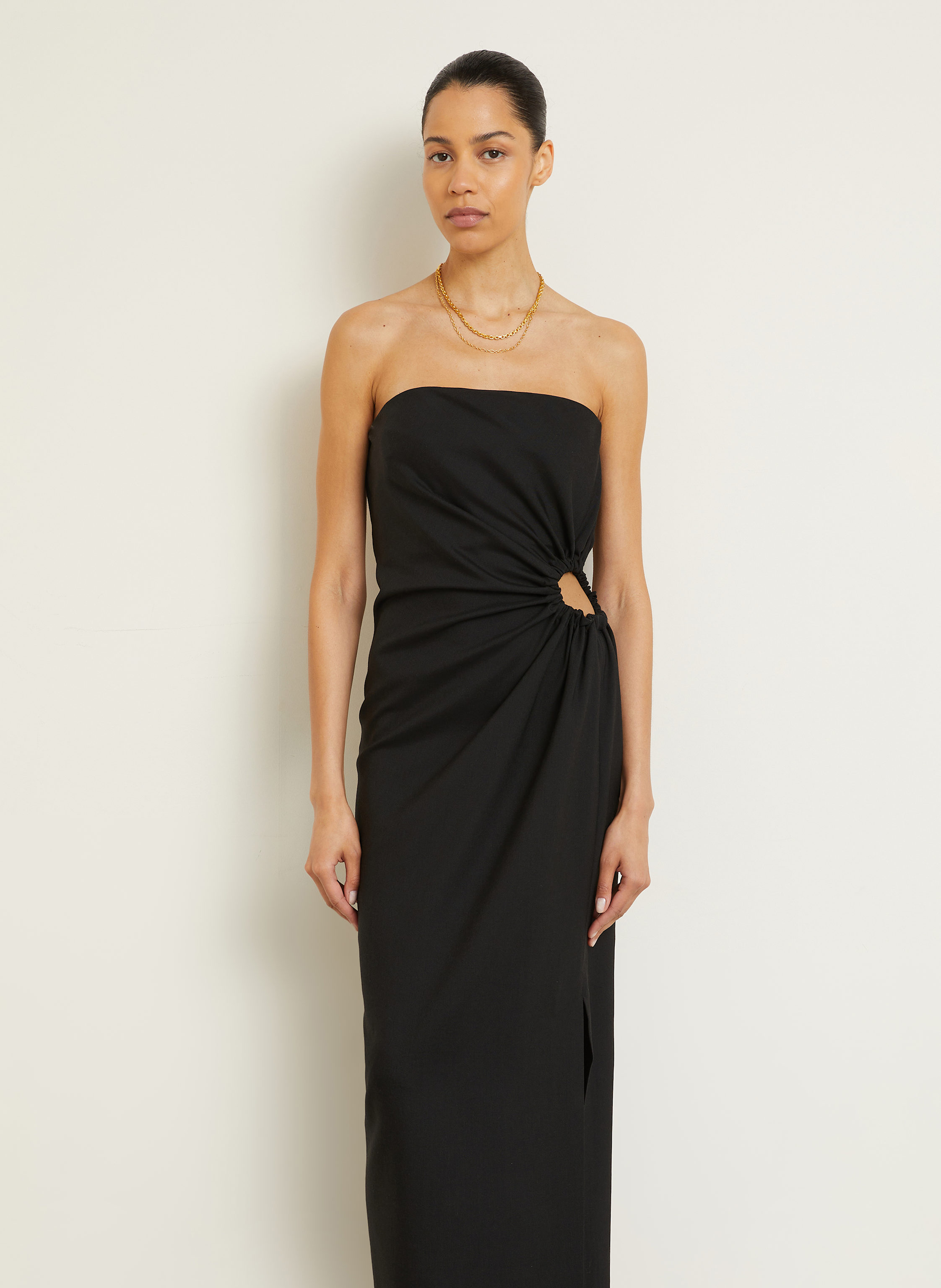 Thumbnail - Max Mara Off-Shoulder-Kleid Silva schwarz