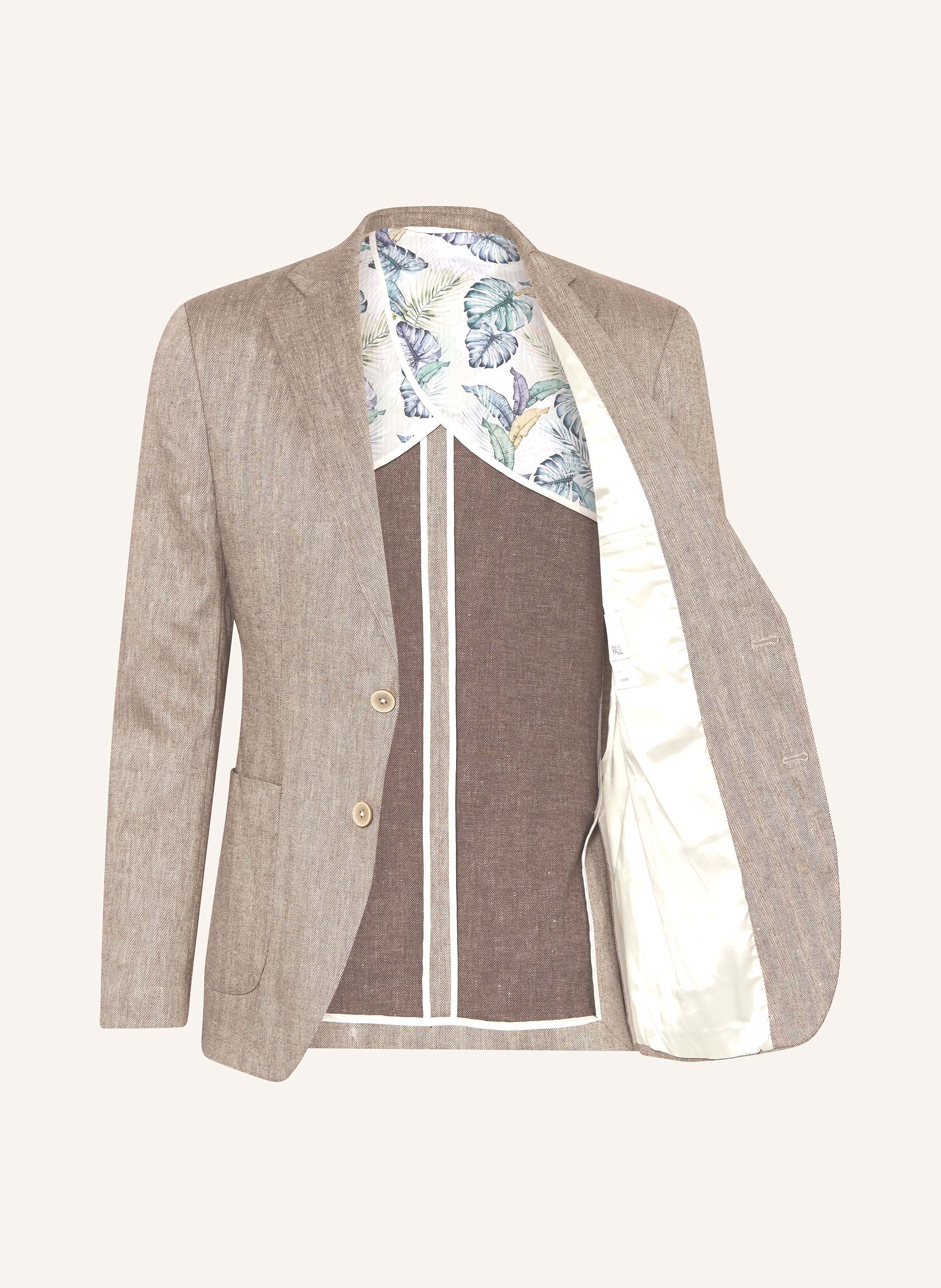Thumbnail - Paul Anzugsakko Slim Fit Mit Leinen braun