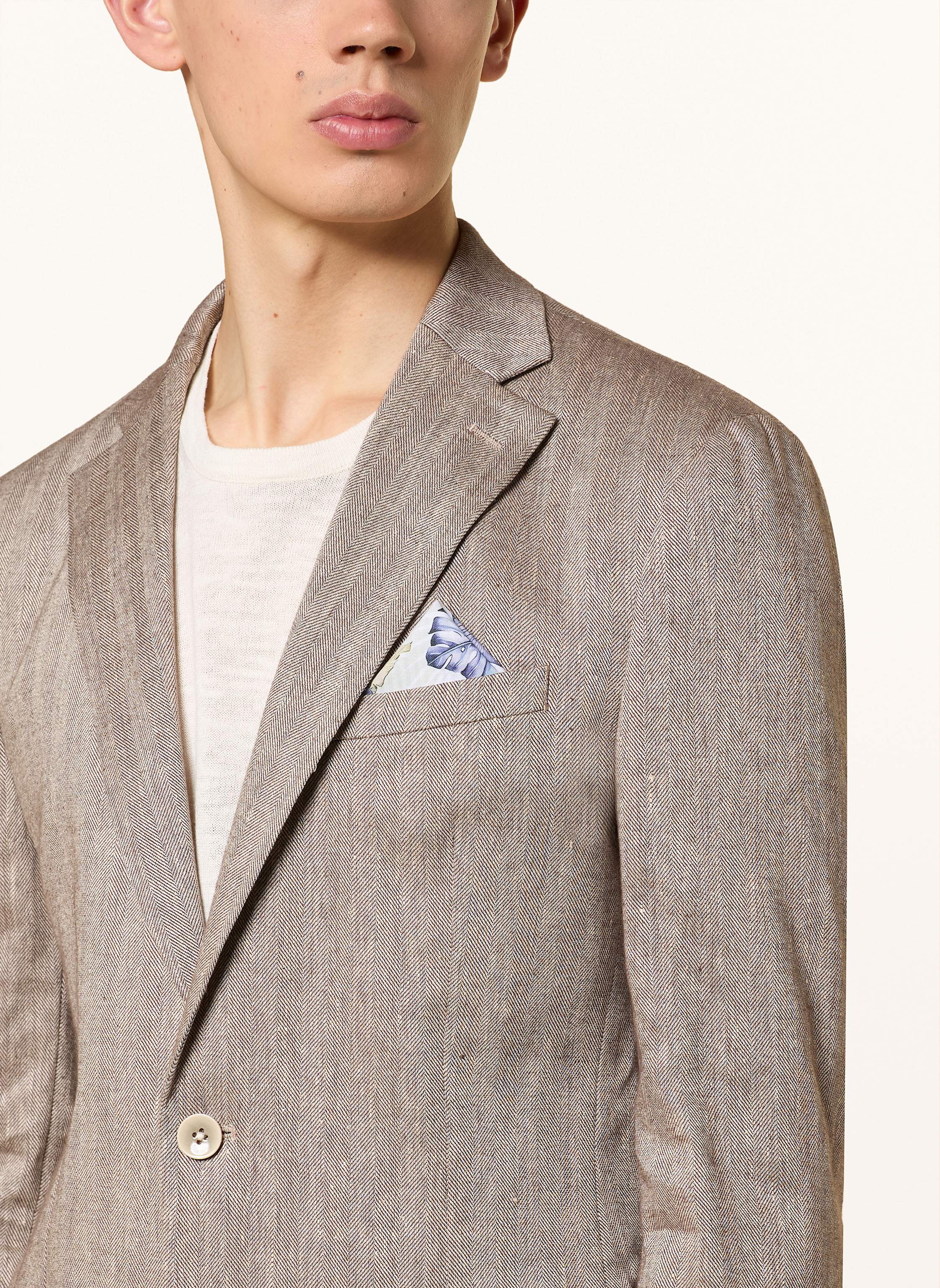 Thumbnail - Paul Anzugsakko Slim Fit Mit Leinen braun