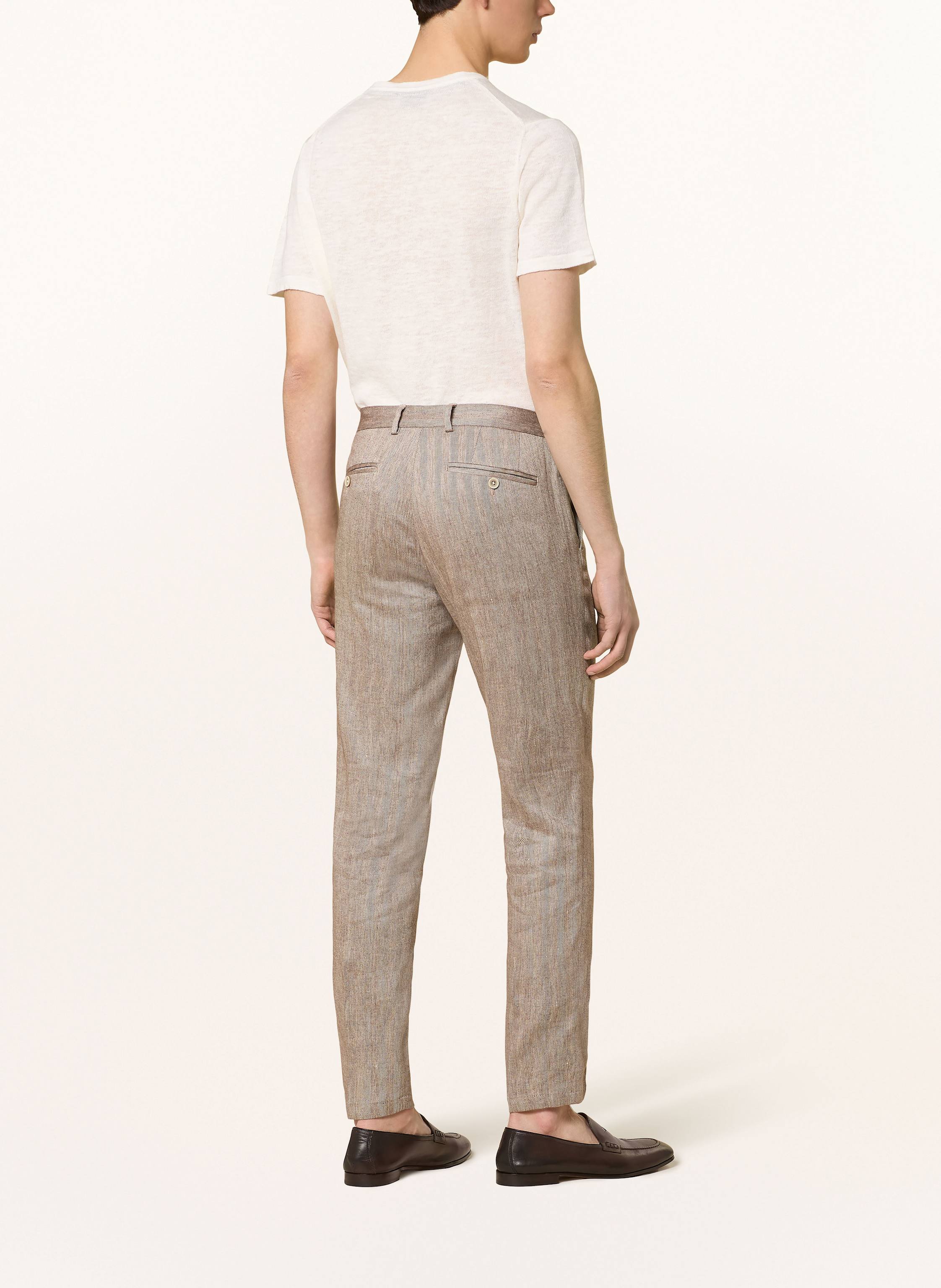 Thumbnail - Paul Anzughose Slim Fit Mit Leinen braun