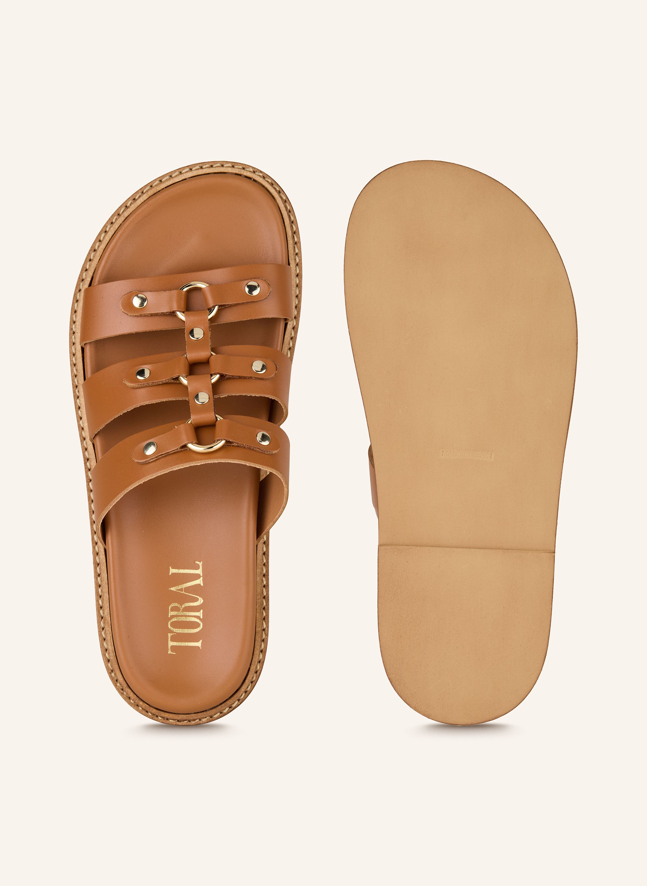 Thumbnail - Toral Pantoletten Julieta Mit Nieten braun