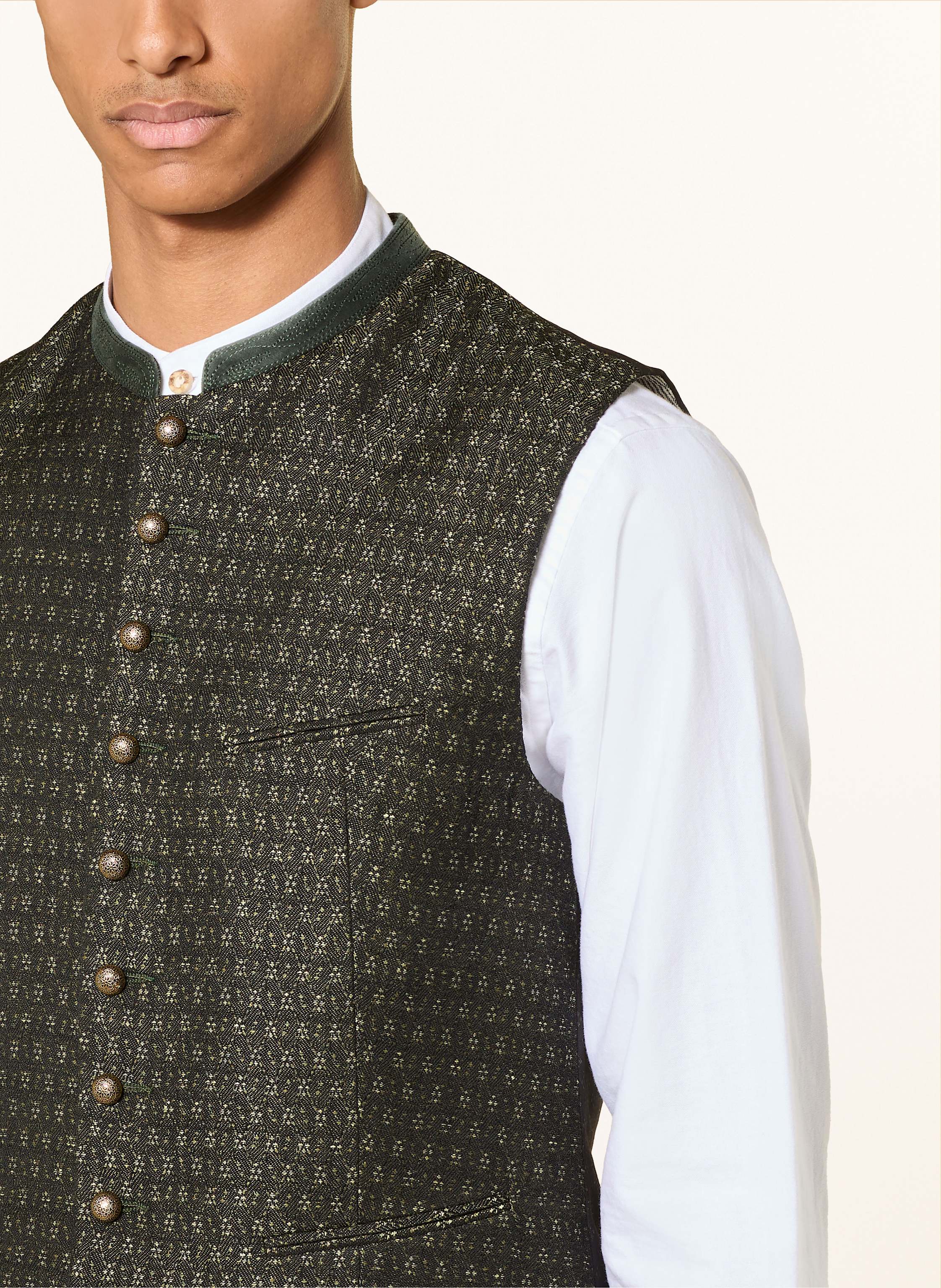 Thumbnail - Gottseidank Trachtenweste Konstantin Extra Slim Fit Mit Leinen gruen