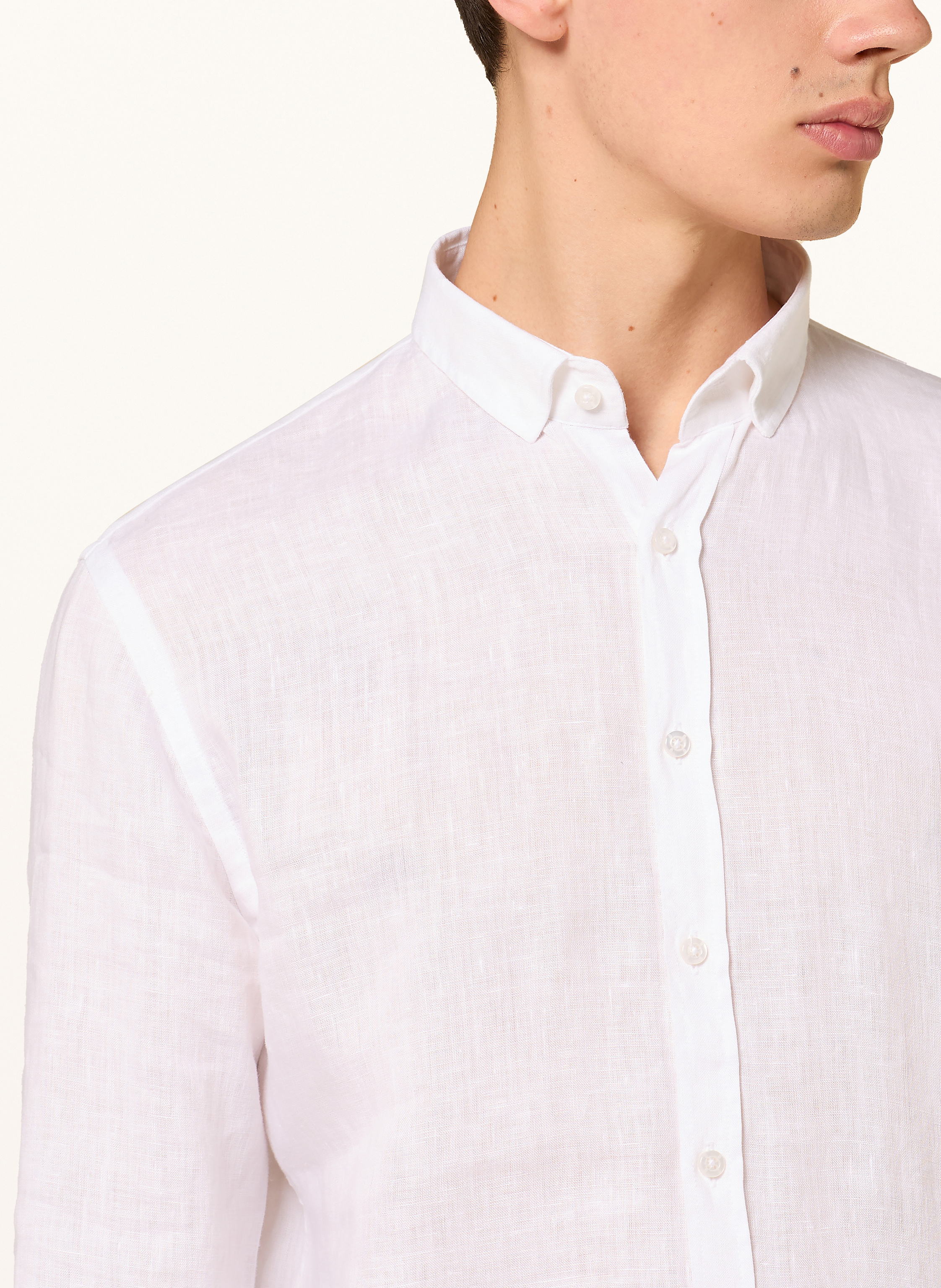 Thumbnail - q1 Manufaktur Hemd Extra Slim Fit Aus Leinen weiss