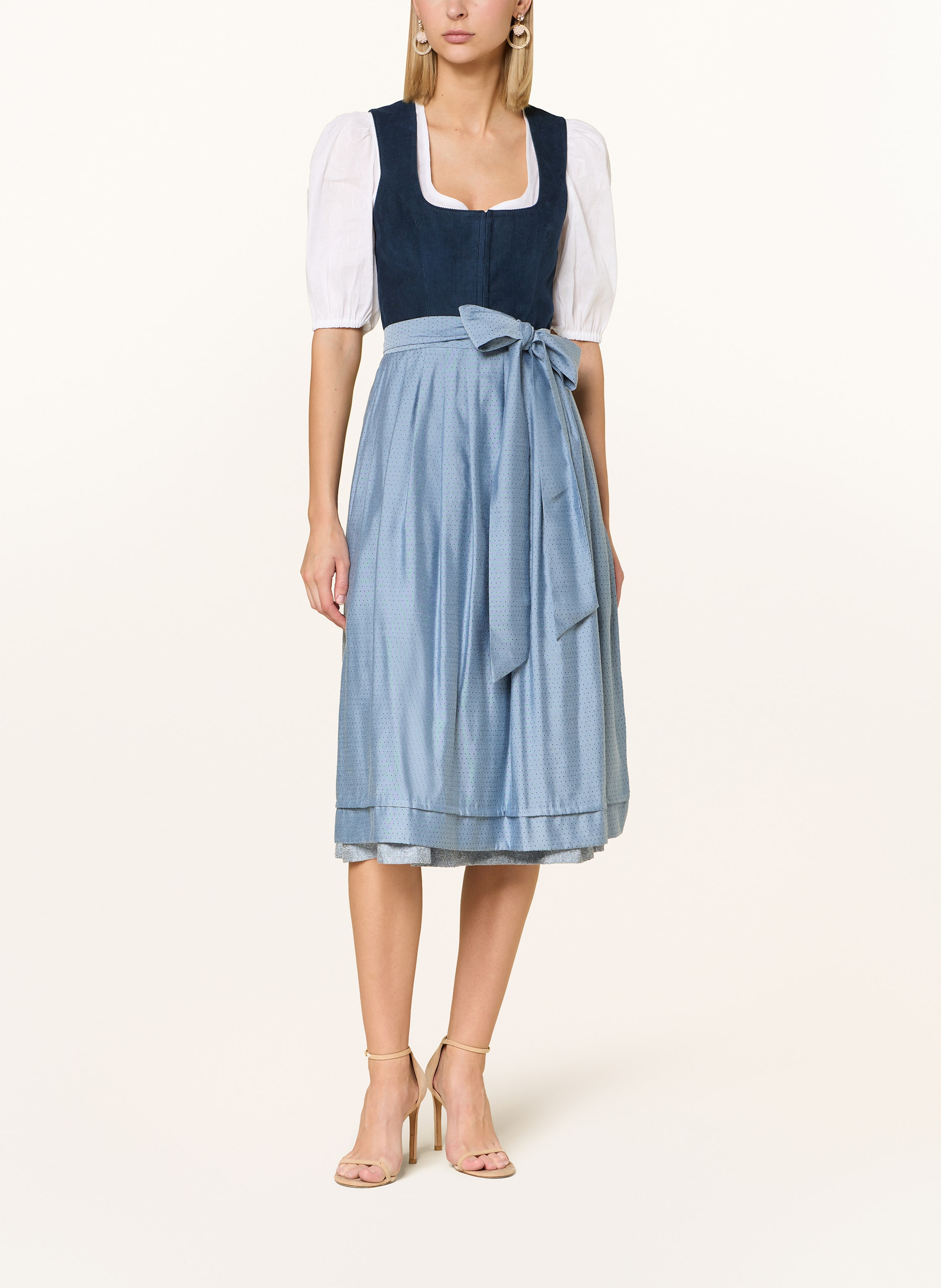 Thumbnail - Heimatglück Tracht Dirndlbluse Ida Mit 3/4-Arm Und Leinen weiss