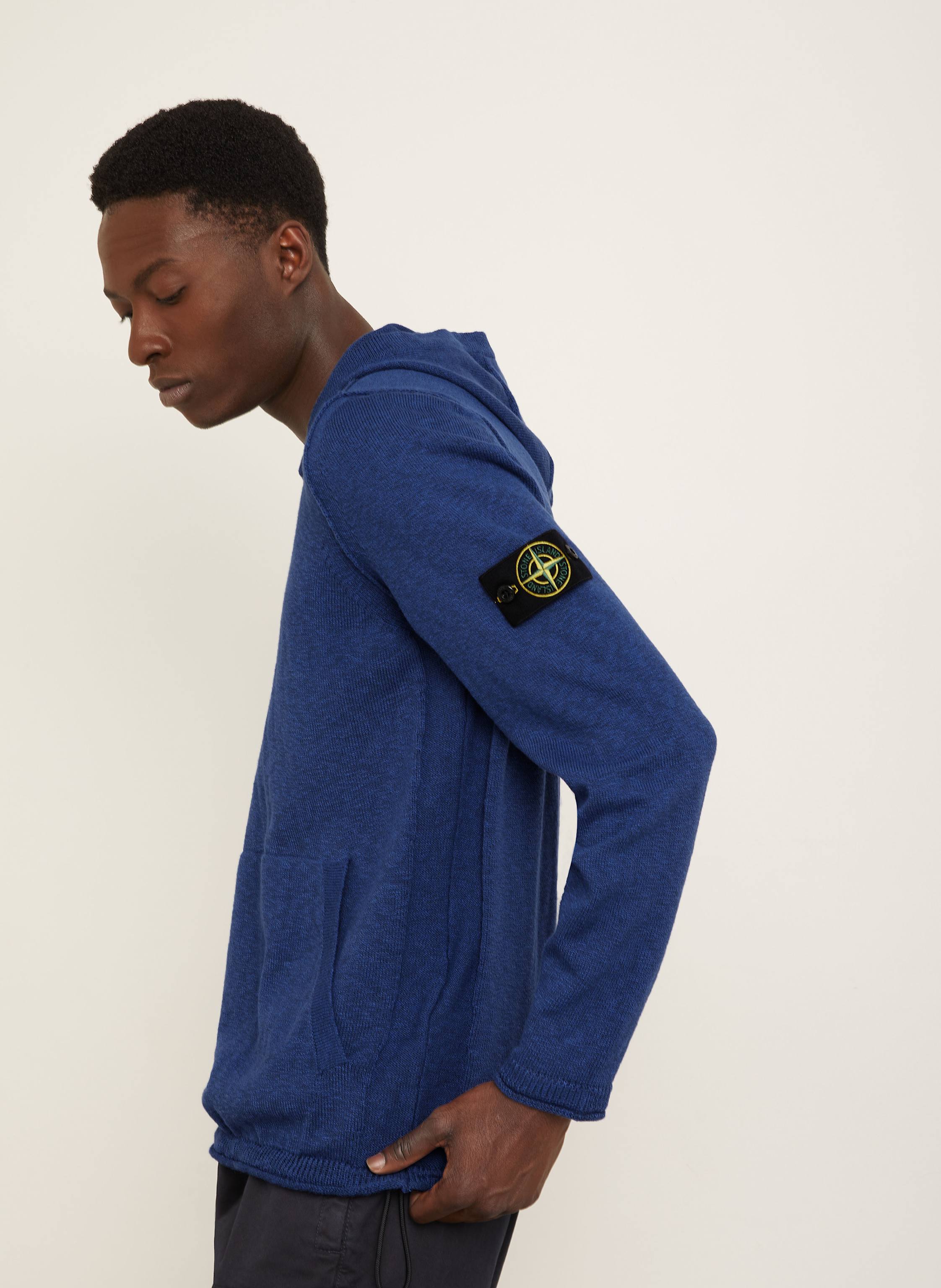 Thumbnail - Stone Island Strick-Hoodie blau