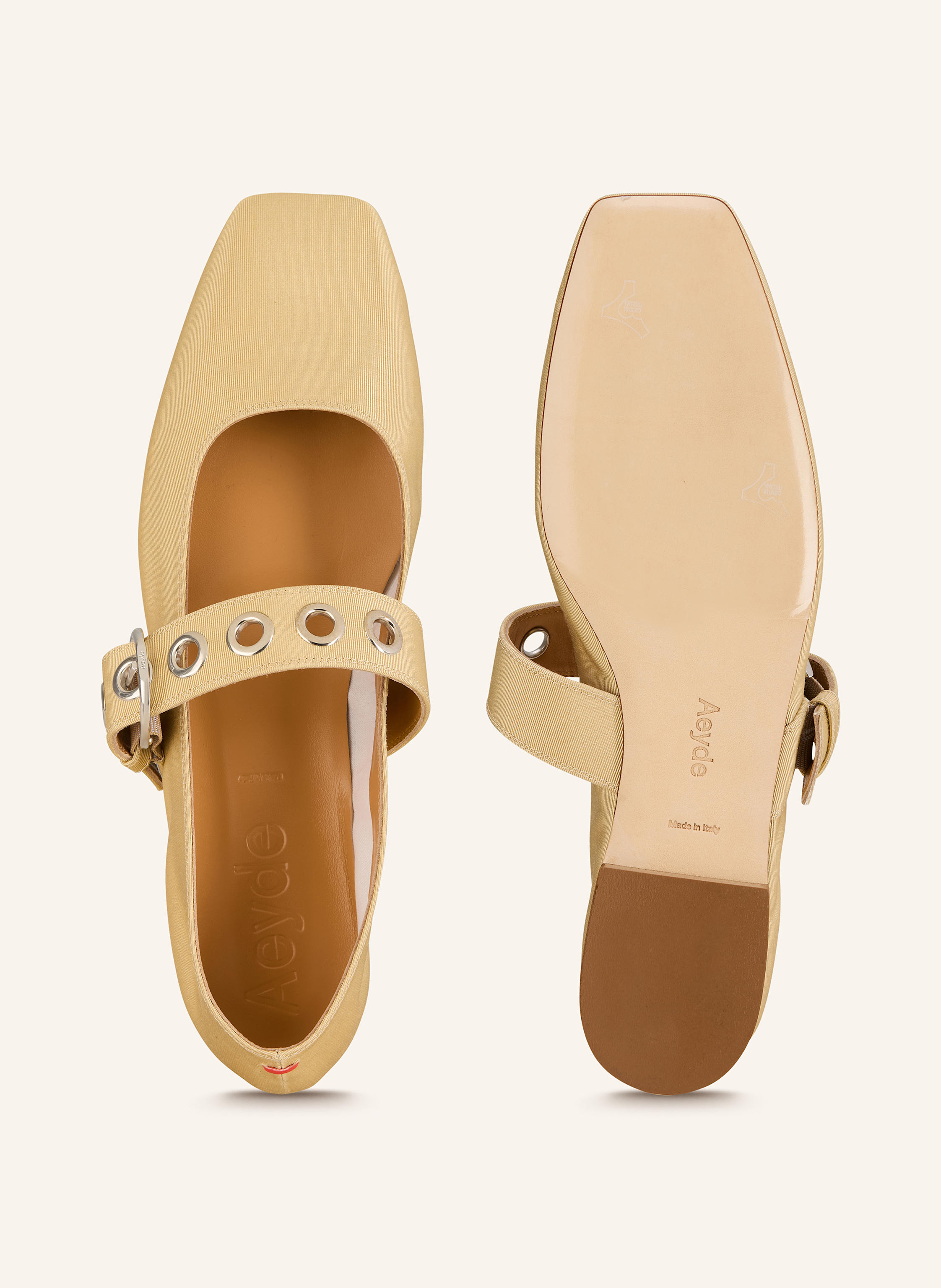 Thumbnail - Aeyde Mary-Jane-Ballerinas Uma Eyelet beige
