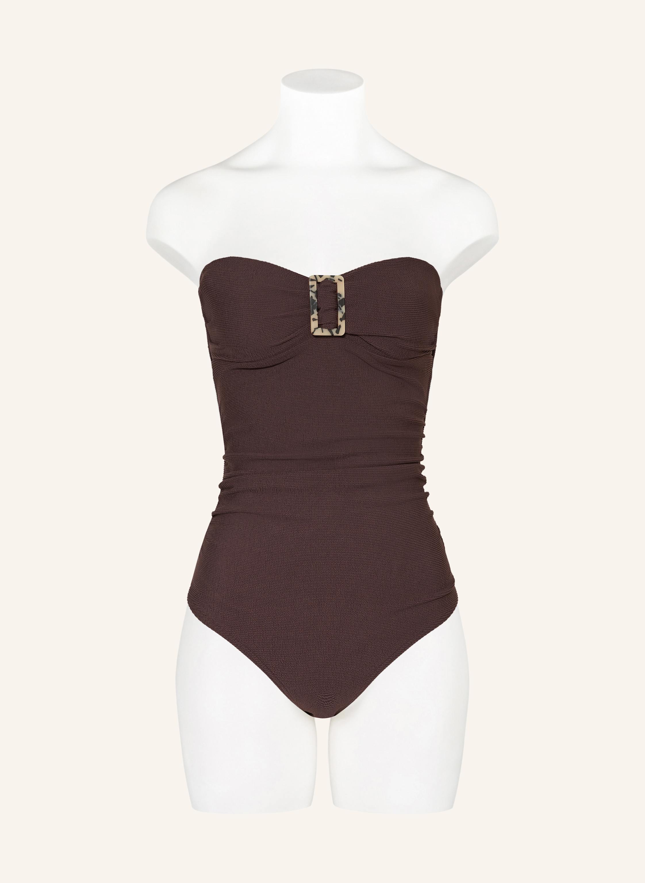 Thumbnail - Cyell Bandeau-Badeanzug Wavy Brown braun