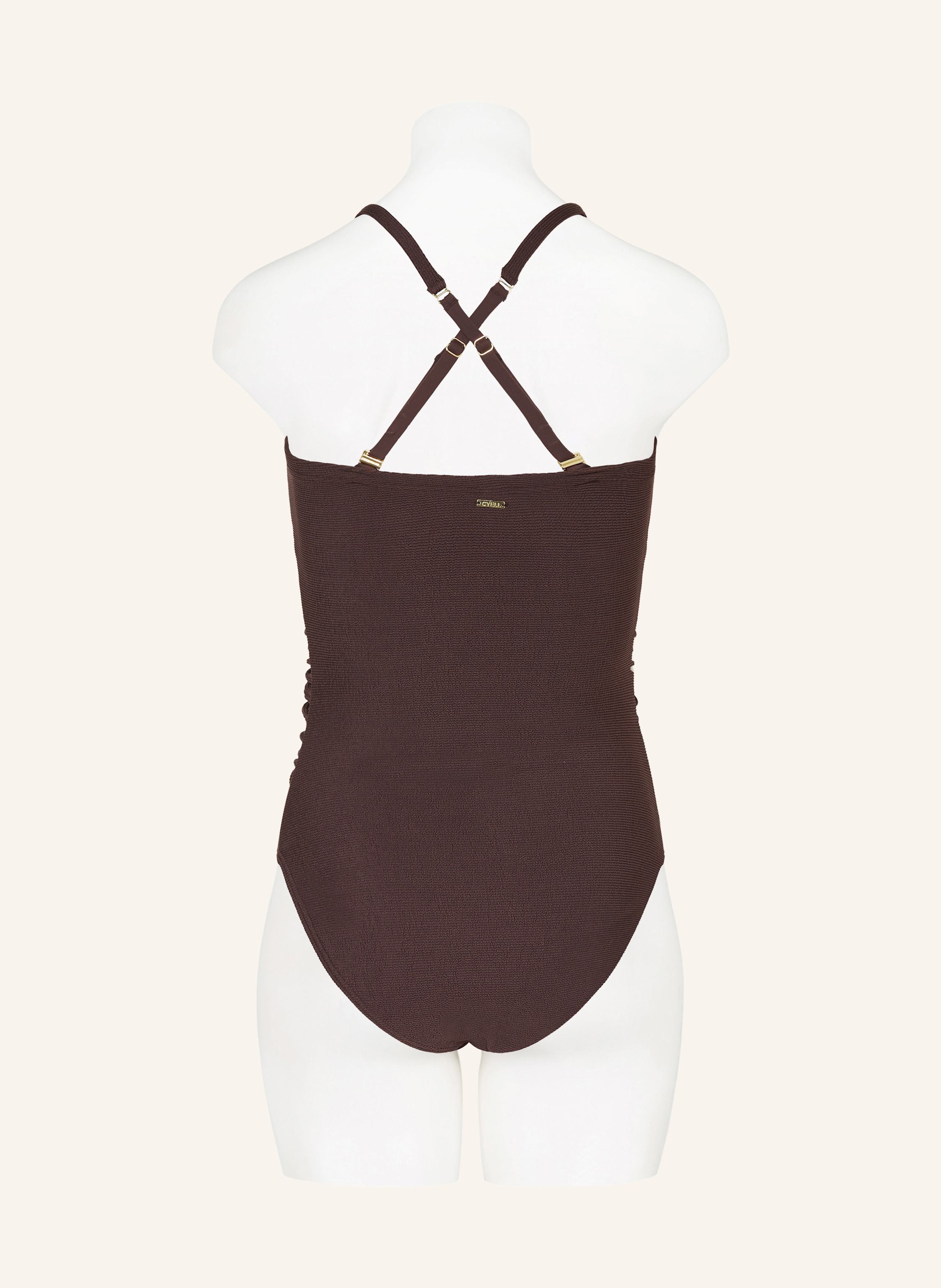 Thumbnail - Cyell Bandeau-Badeanzug Wavy Brown braun