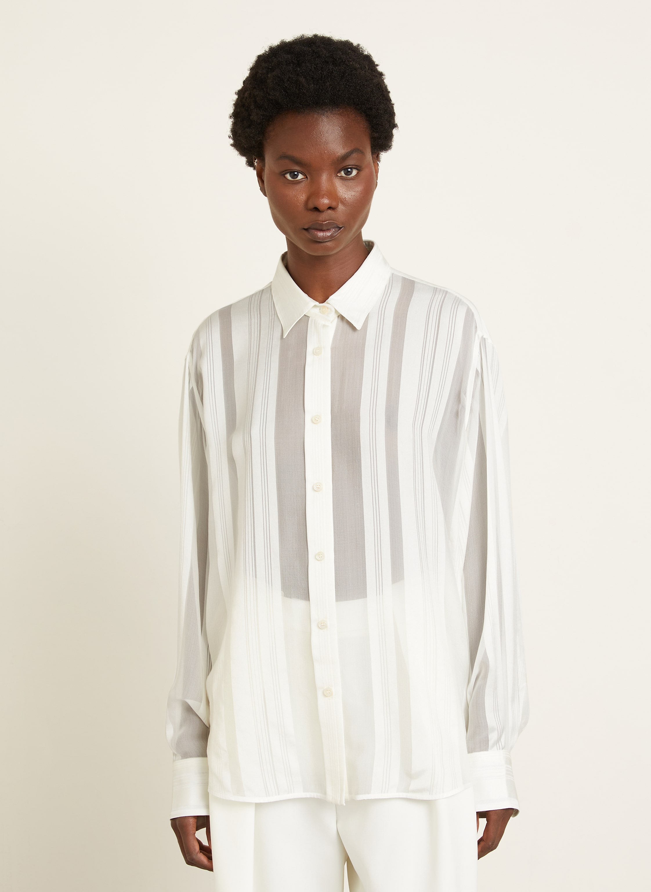 Thumbnail - Stella Mccartney Hemdbluse Aus Seide weiss