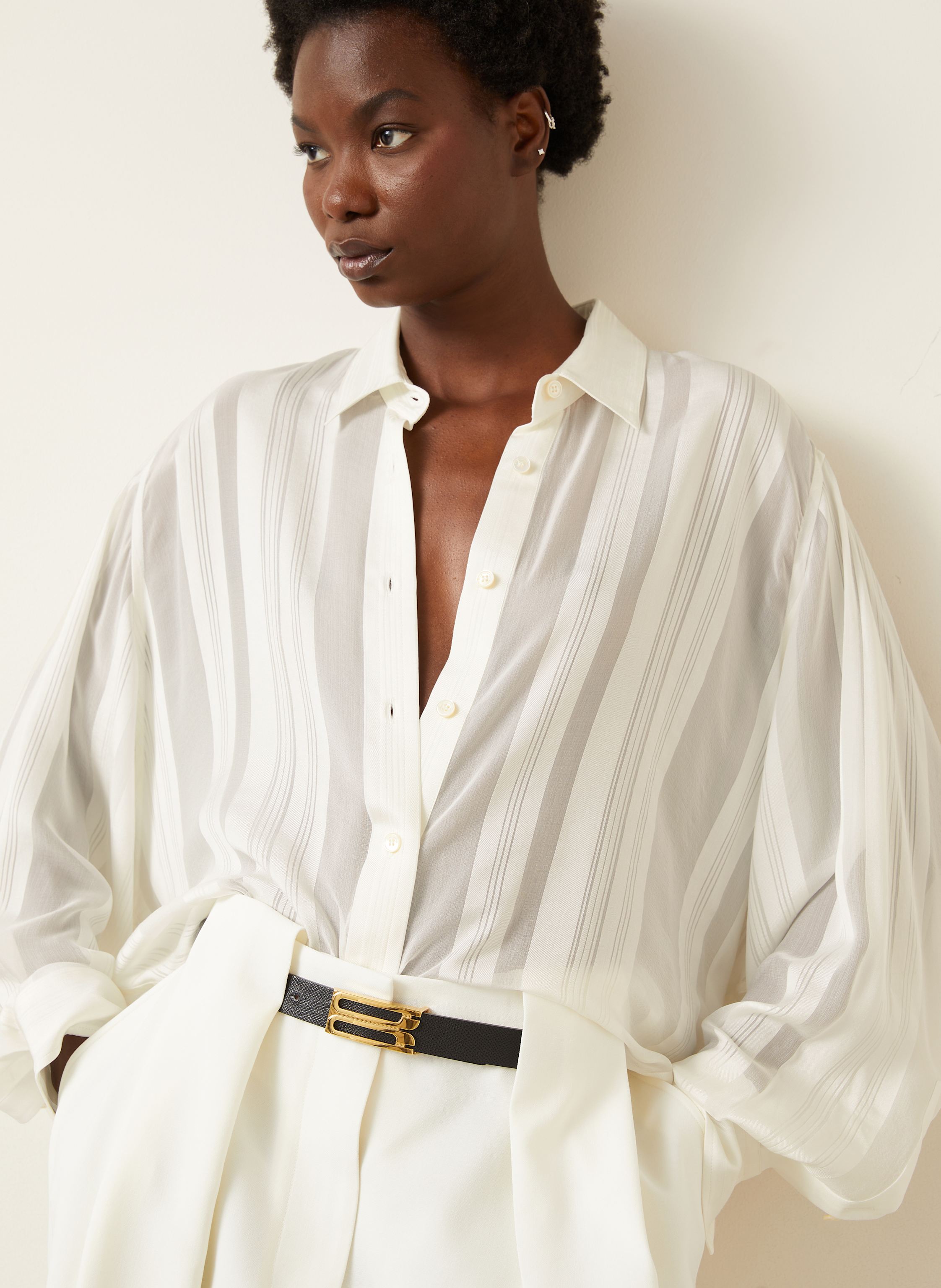 Thumbnail - Stella Mccartney Hemdbluse Aus Seide weiss