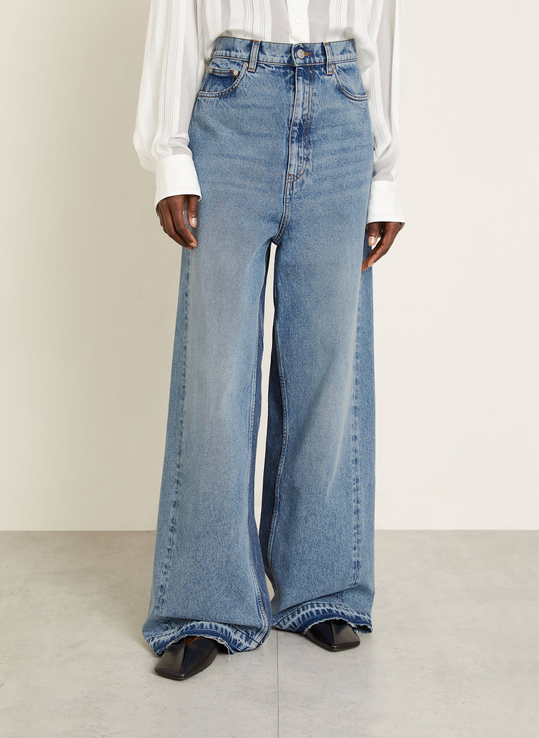 Thumbnail - Stella Mccartney Wide Leg Jeans blau