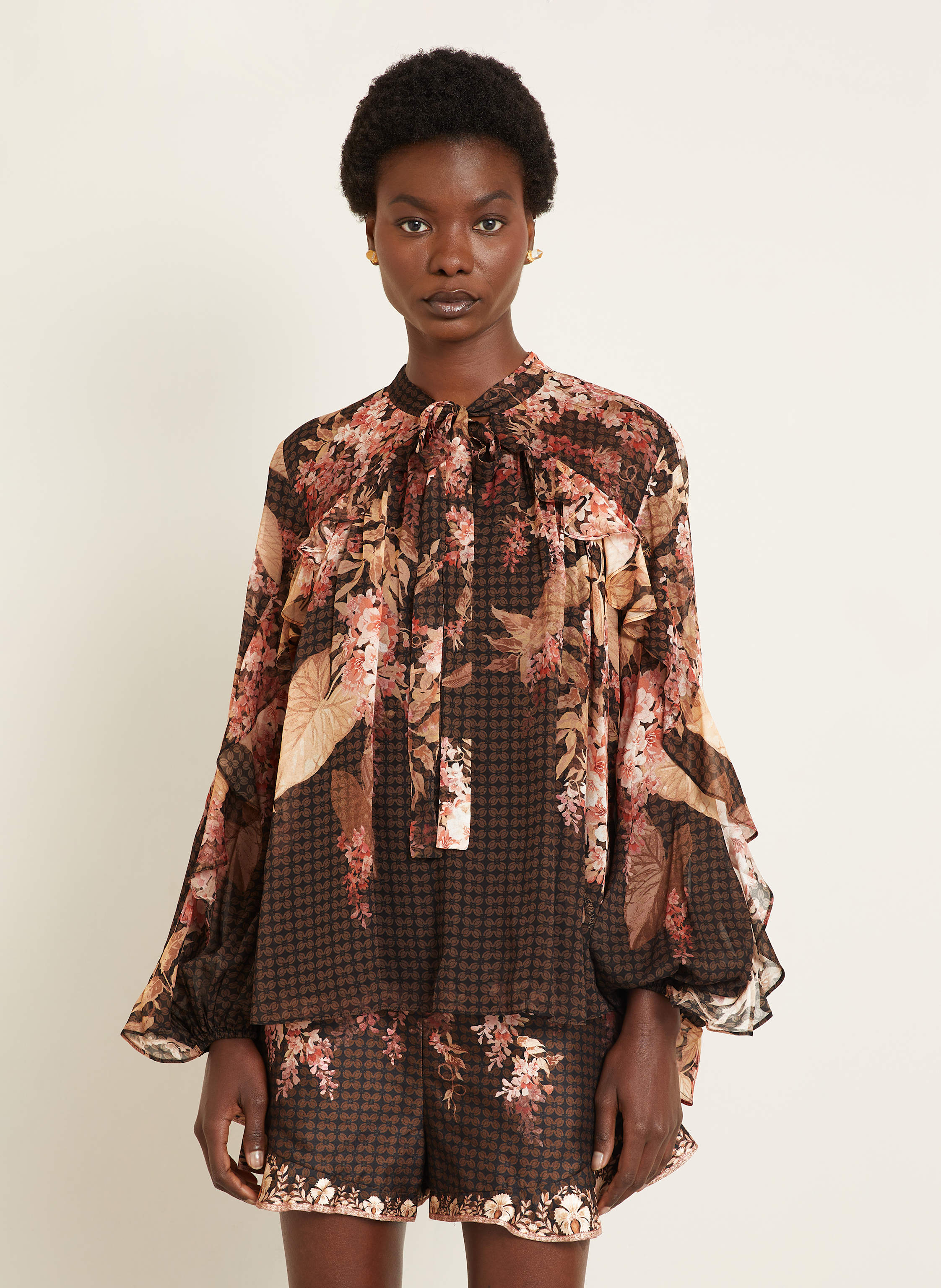 Thumbnail - Zimmermann Schluppenbluse Mit Volants schwarz