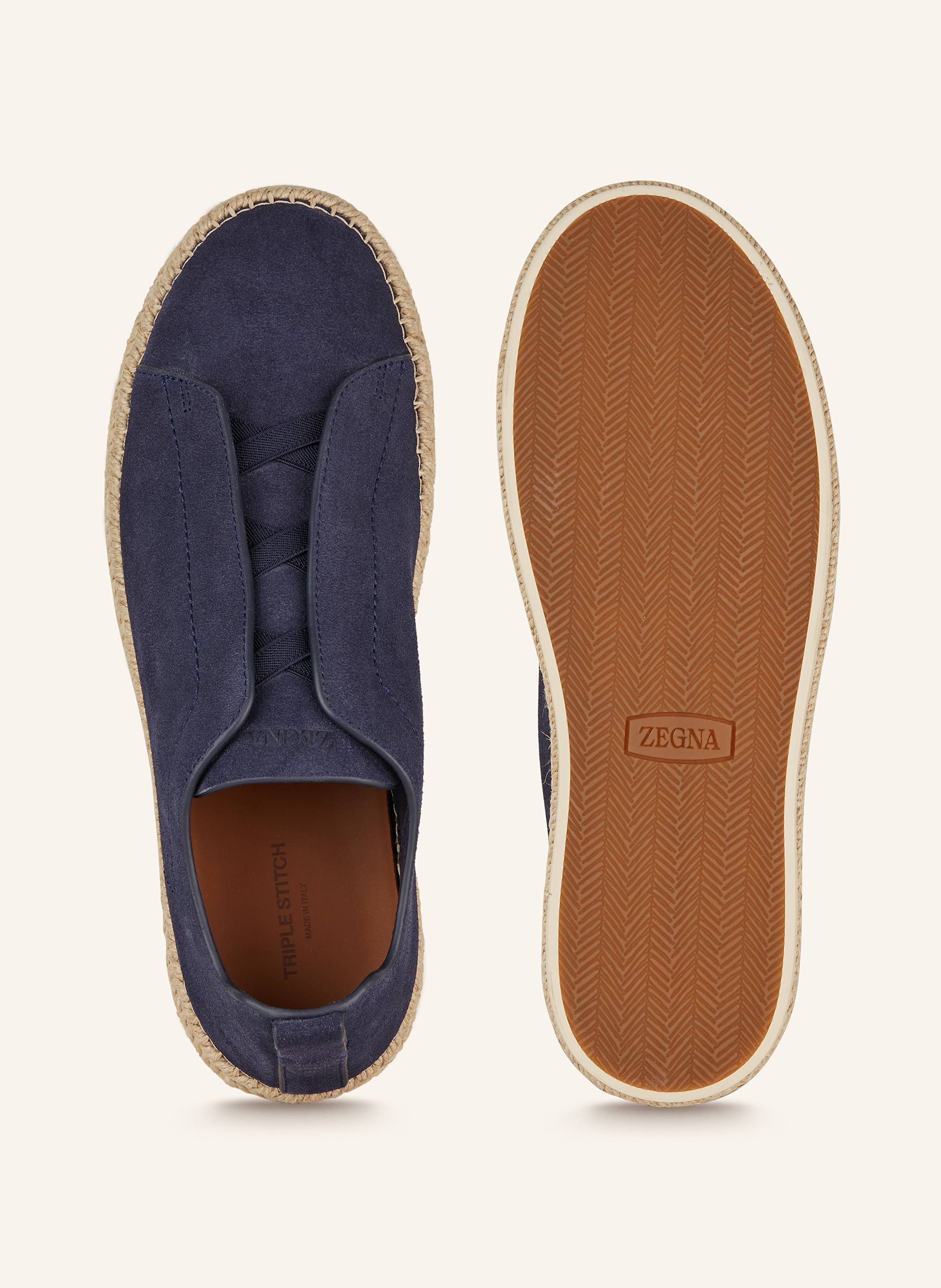 Thumbnail - Zegna Slip-On-Sneaker Triple Stitch blau