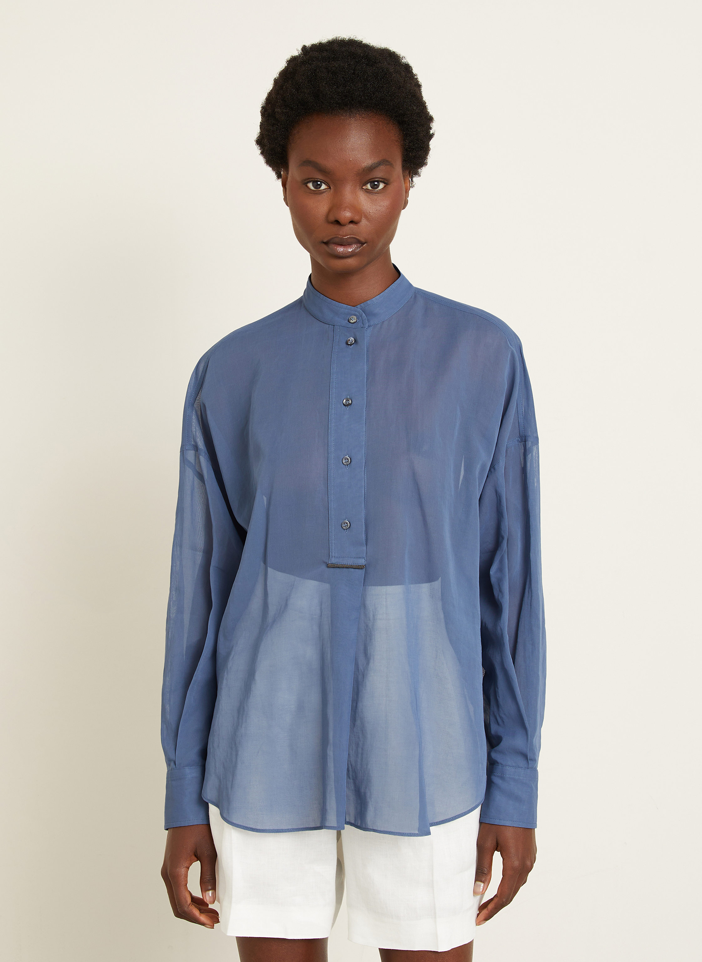 Thumbnail - Brunello Cucinelli Blusenshirt blau