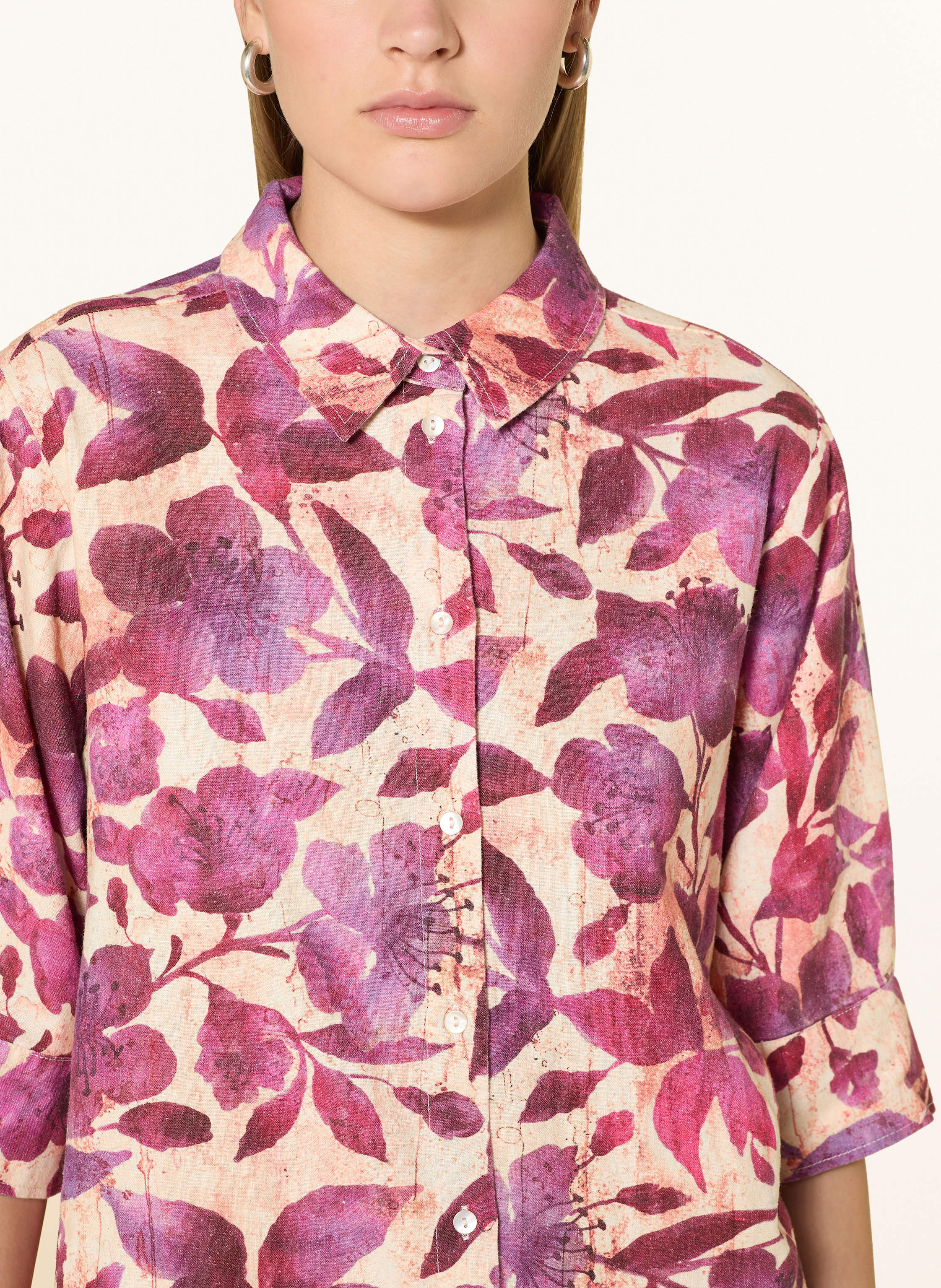Thumbnail - Cartoon Hemdbluse Mit Leinen pink