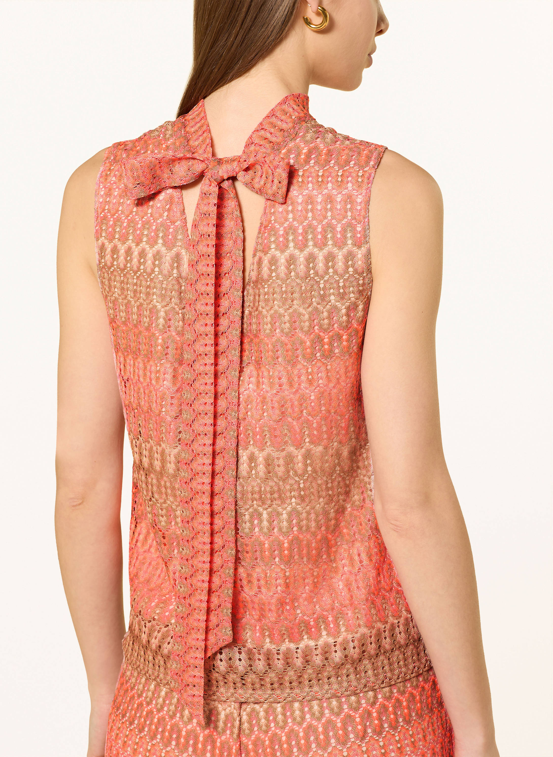 Thumbnail - Cartoon Blusentop Mit Lochspitze Und Glitzergarn rosa