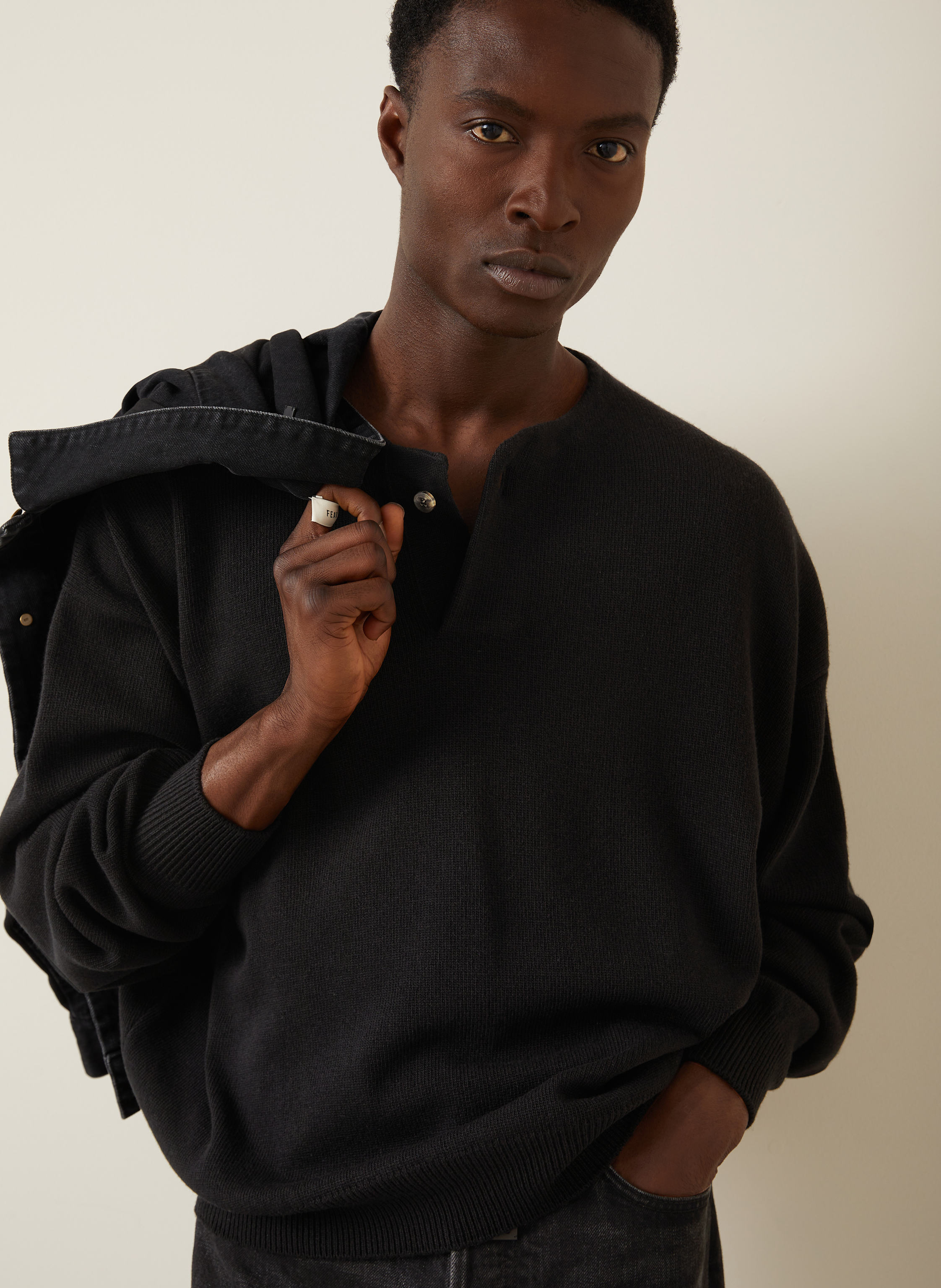 Thumbnail - Fear Of God Henley-Shirt schwarz