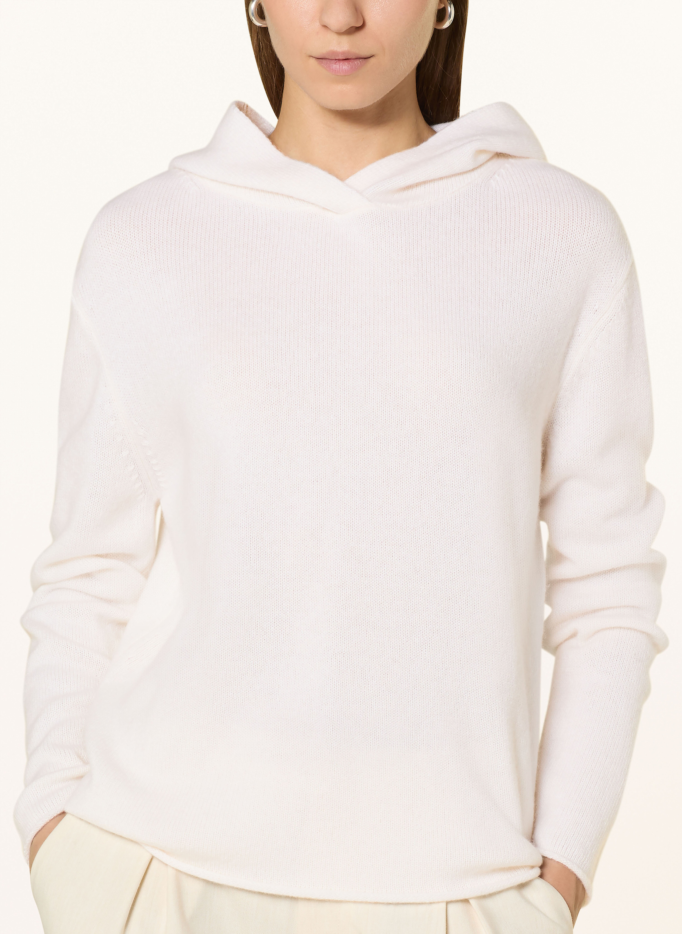 Thumbnail - Darling Harbour Strick-Hoodie Mit Cashmere weiss