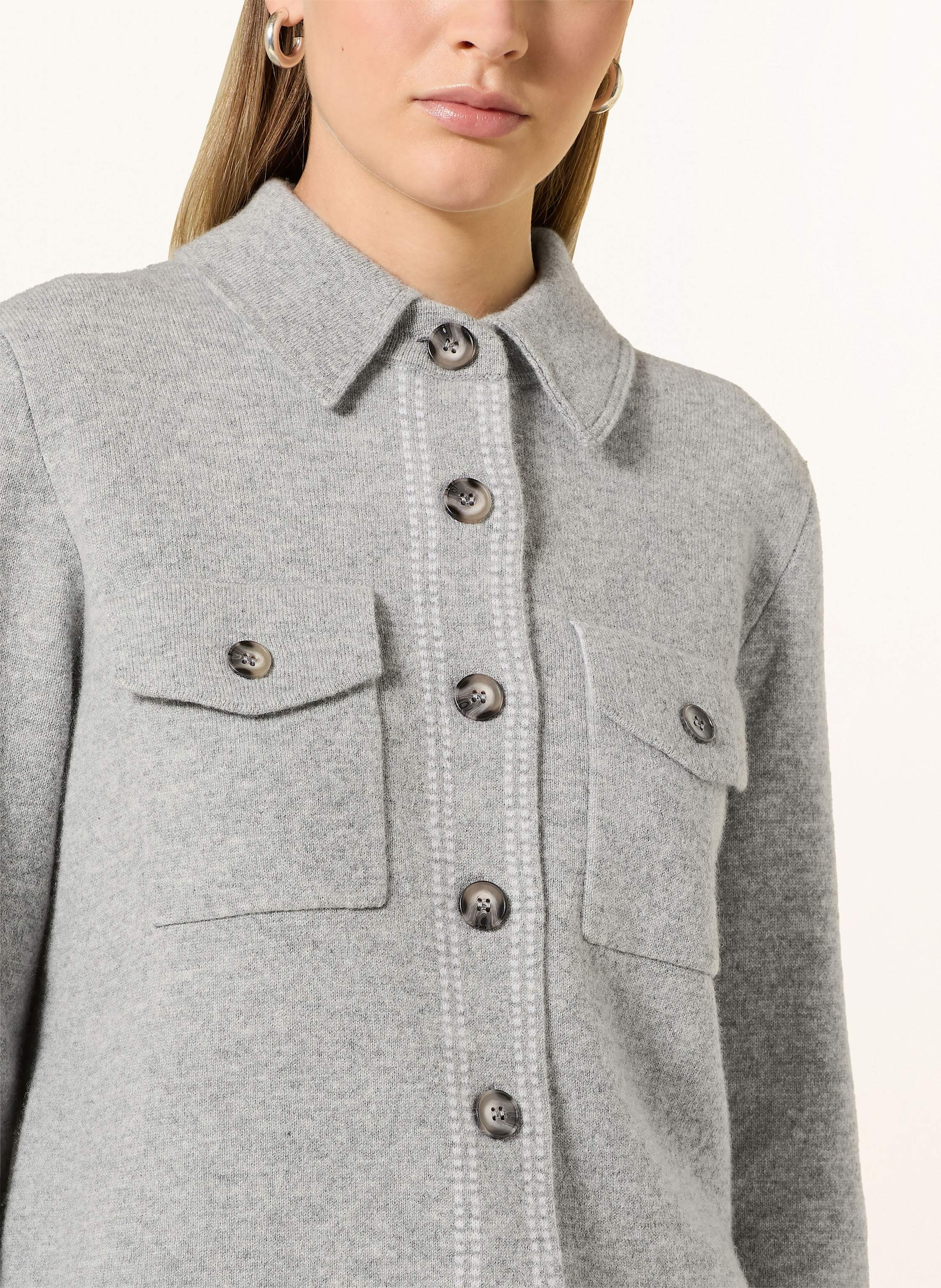 Thumbnail - Darling Harbour Strickjacke Mit Cashmere grau