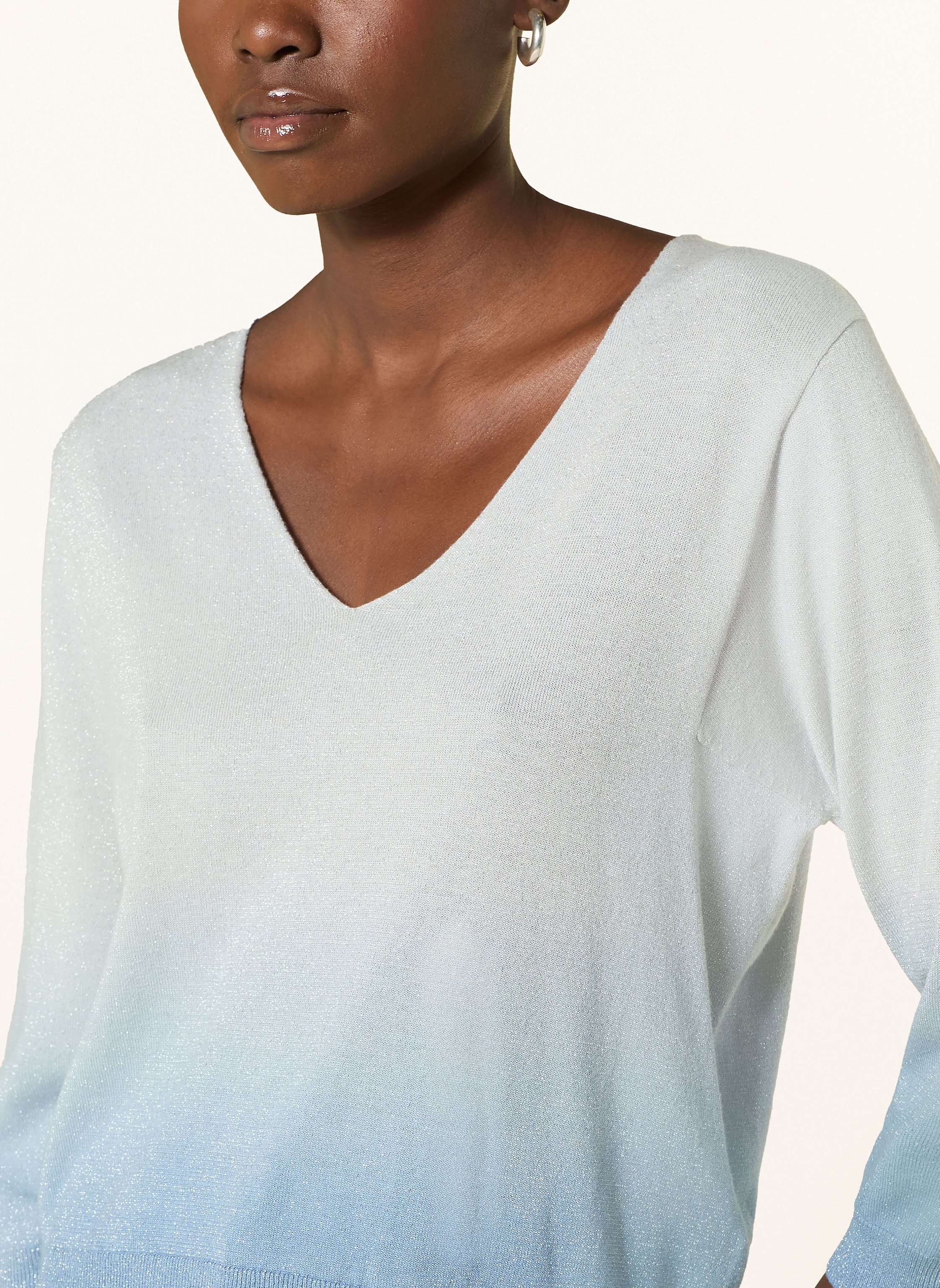 Thumbnail - Oui Pullover Mit Glitzergarn grau