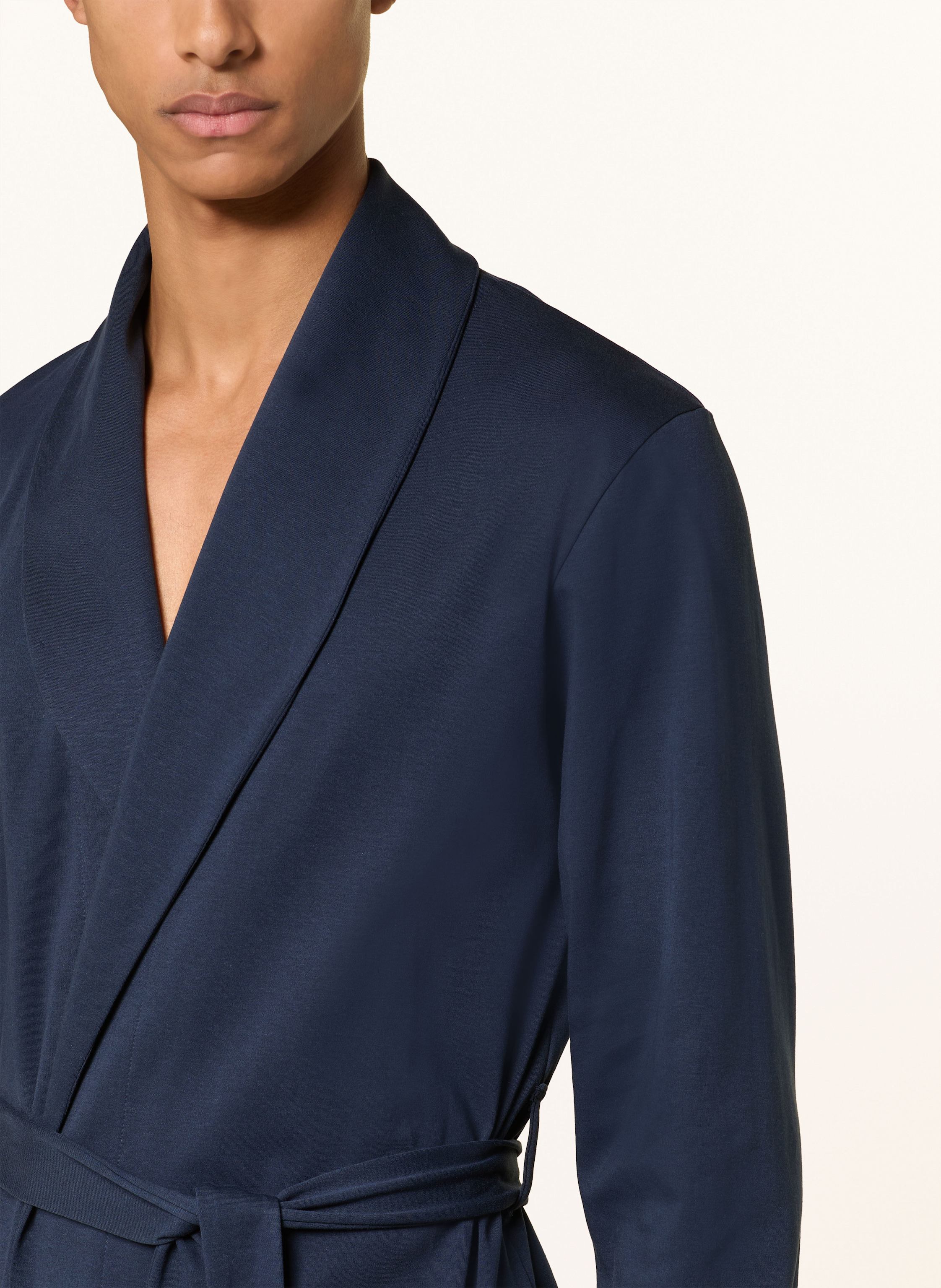 Thumbnail - Hanro Herren-Morgenmantel Night & Day blau