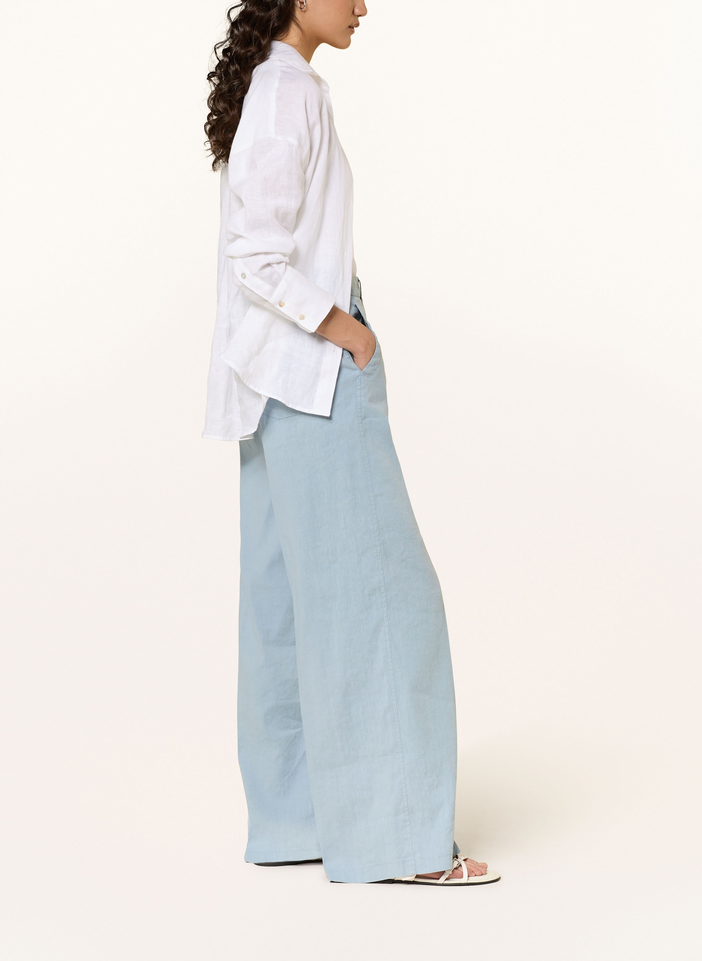 Thumbnail - Cambio Marlenehose Adrienne Mit Leinen blau