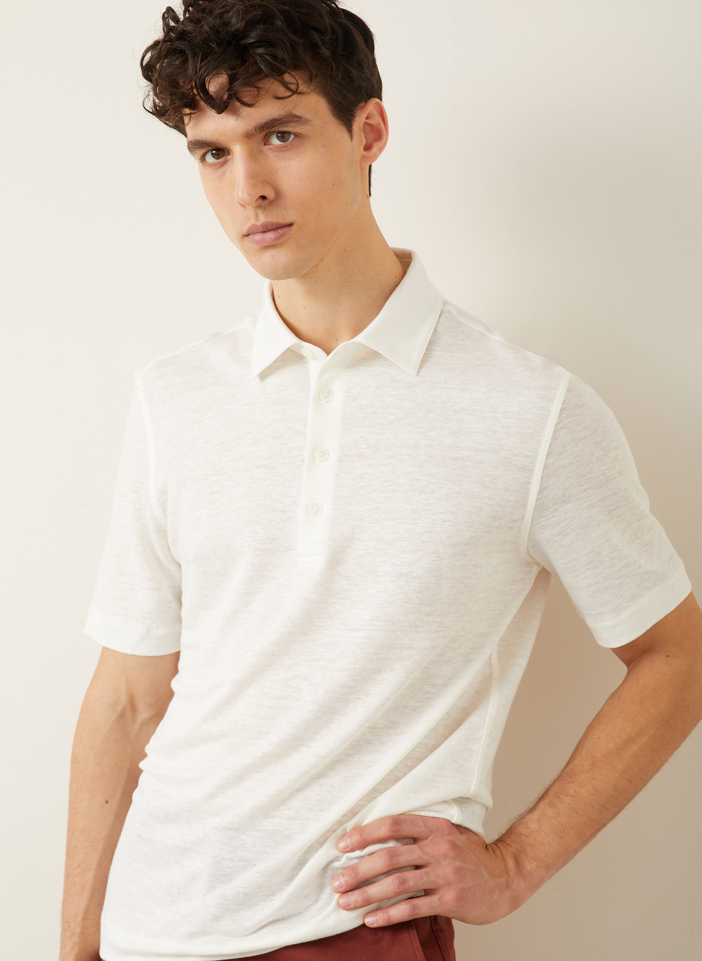 Thumbnail - Zegna Leinen-Poloshirt weiss
