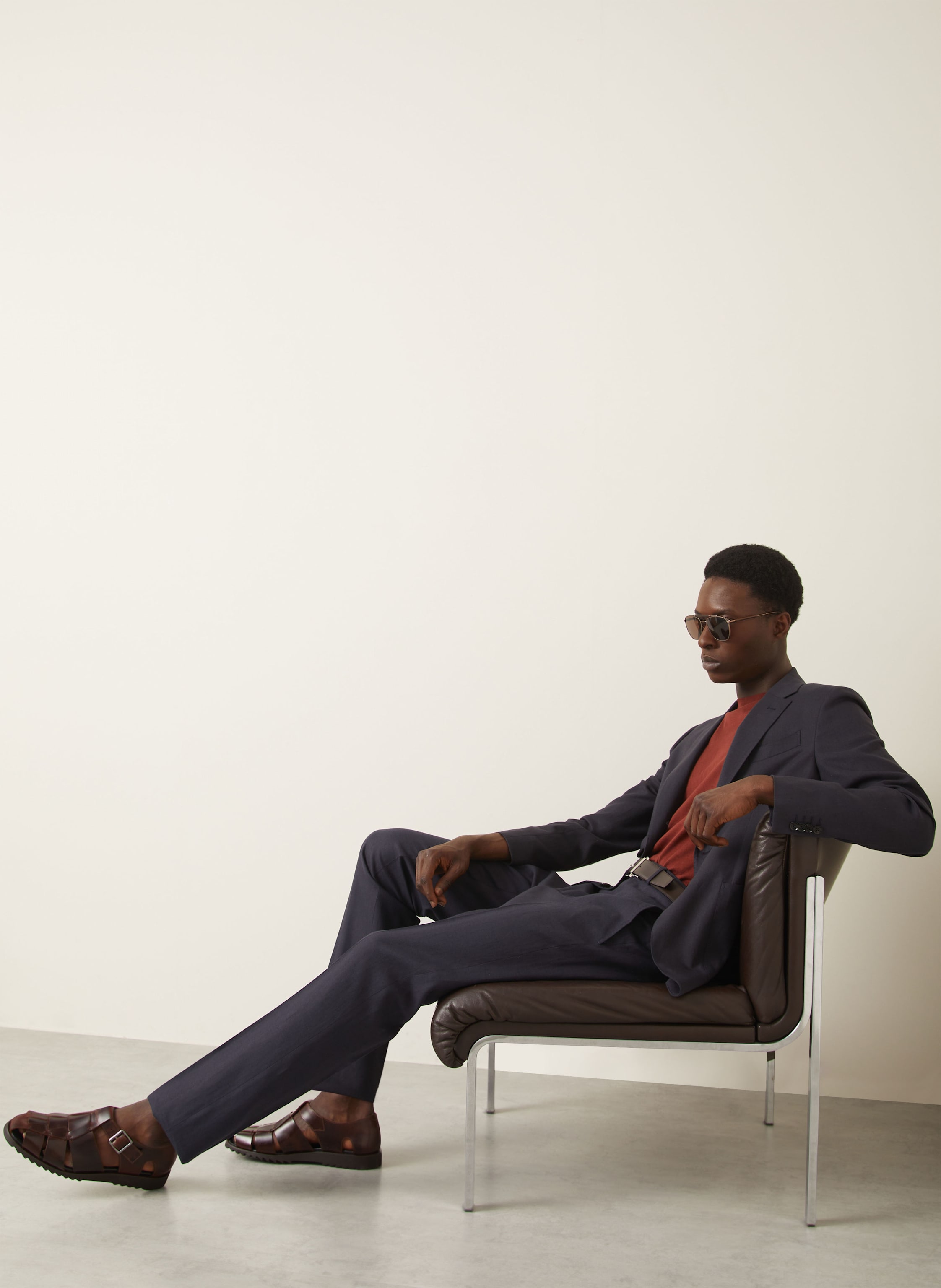 Thumbnail - Zegna Anzughose Regular Fit Aus Leinen blau